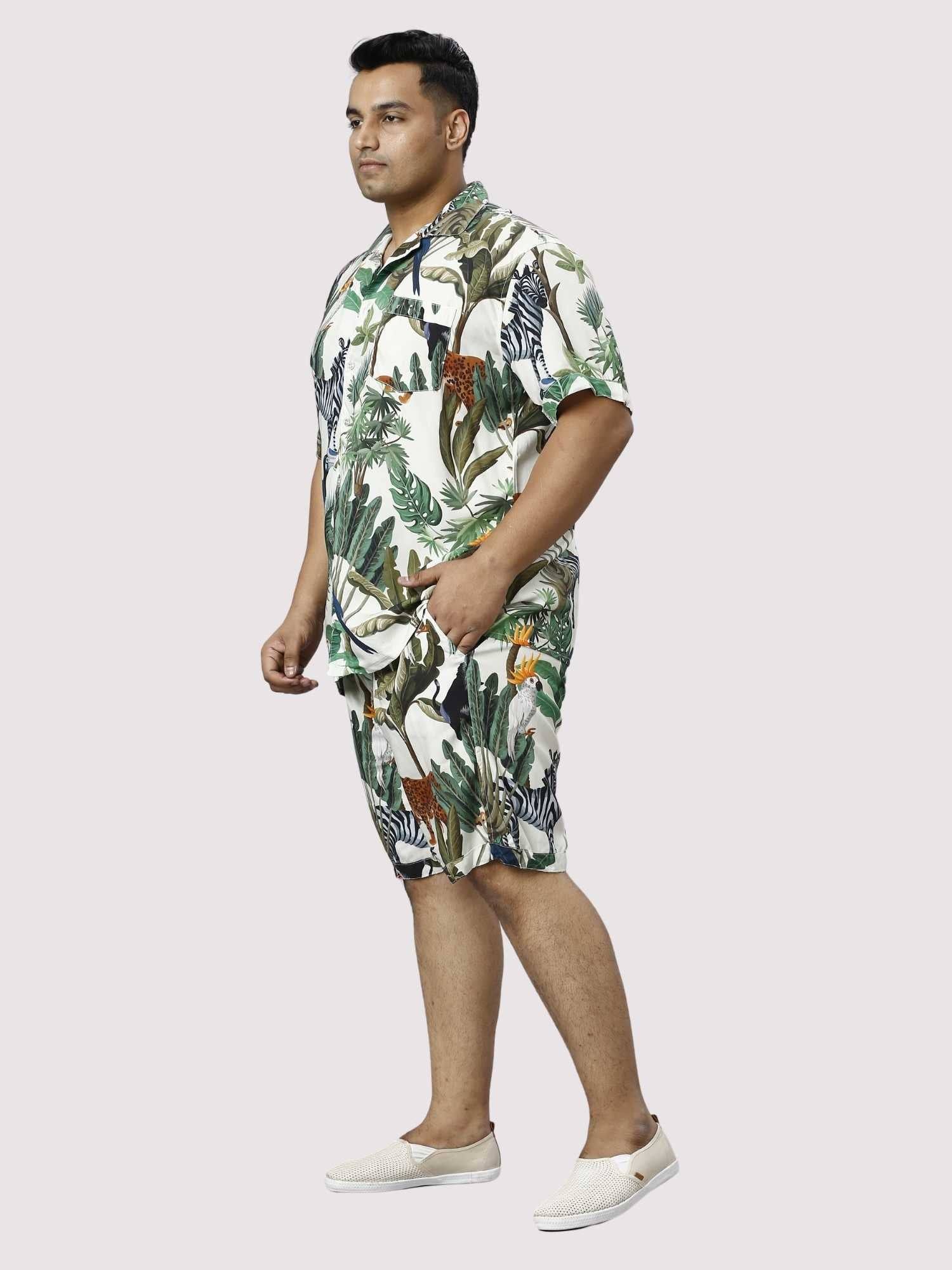 Wild Jungle Digital Printed Half Co-ords Set Men's Plus Size - Guniaa Fashions