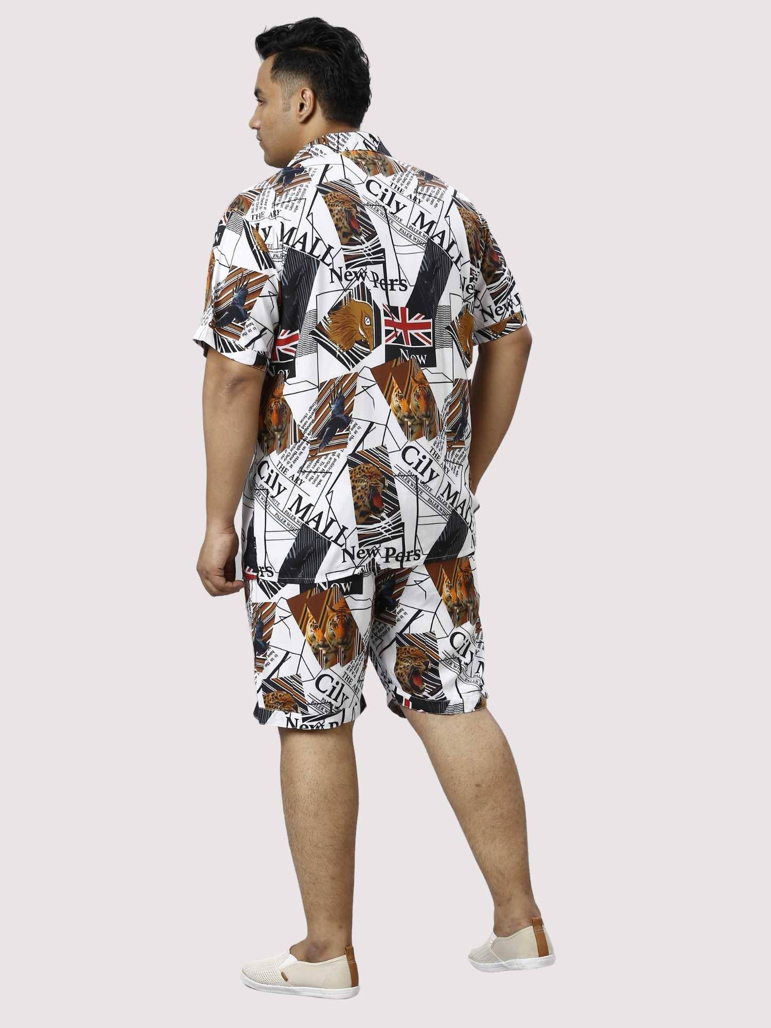 Wild Kingdom Digital Printed Full Co-ords Set Men's Plus Size - Guniaa Fashions