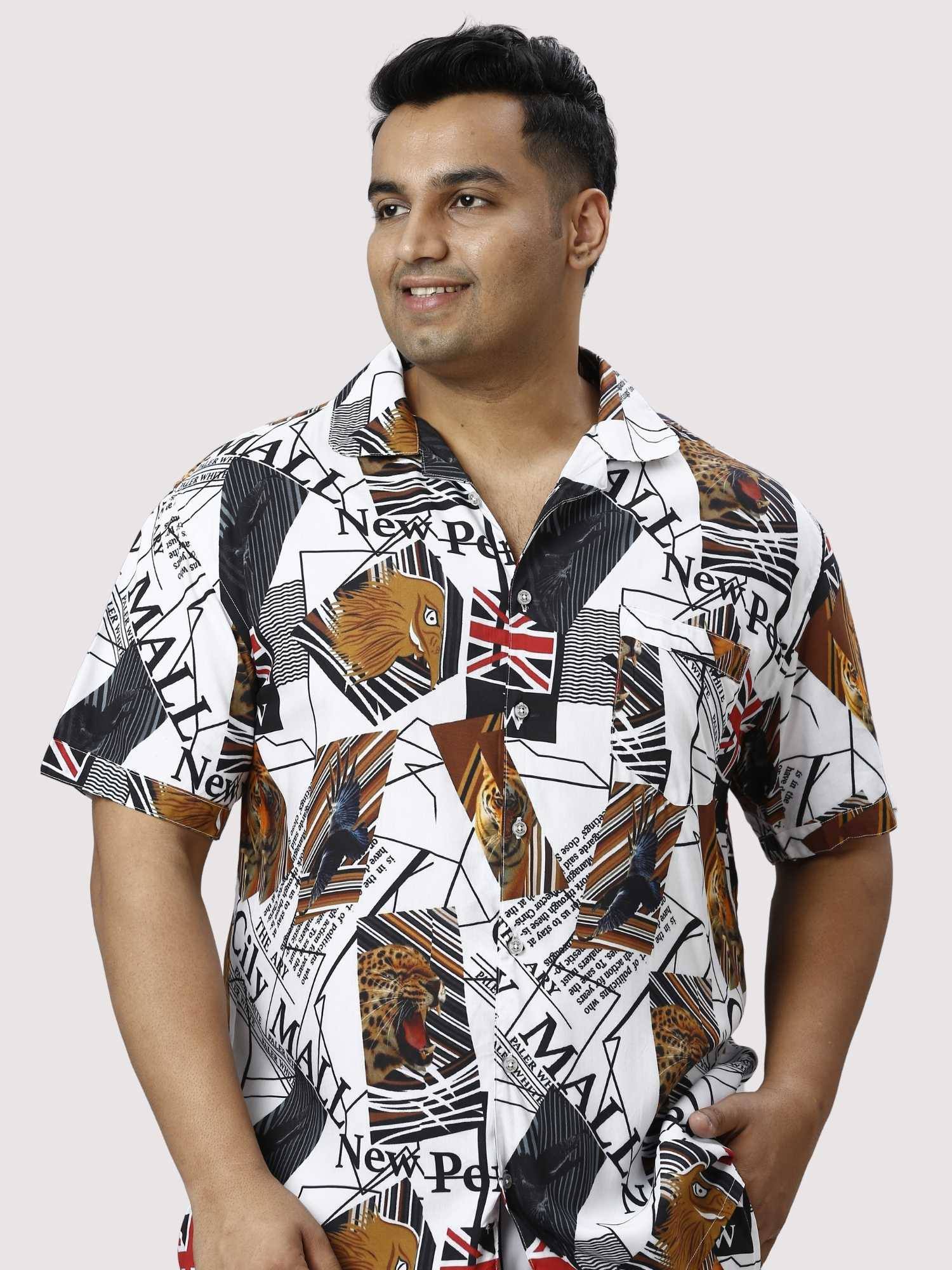 Wild Kingdom Digital Printed Full Co-ords Set Men's Plus Size - Guniaa Fashions