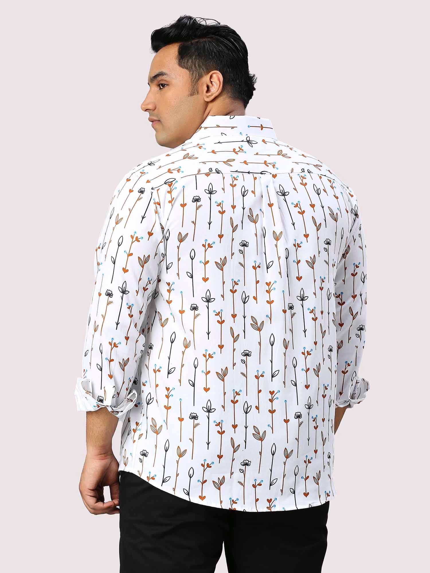Wildflower Digital Printed Full Sleeve Shirt Men's Plus Size - Guniaa Fashions