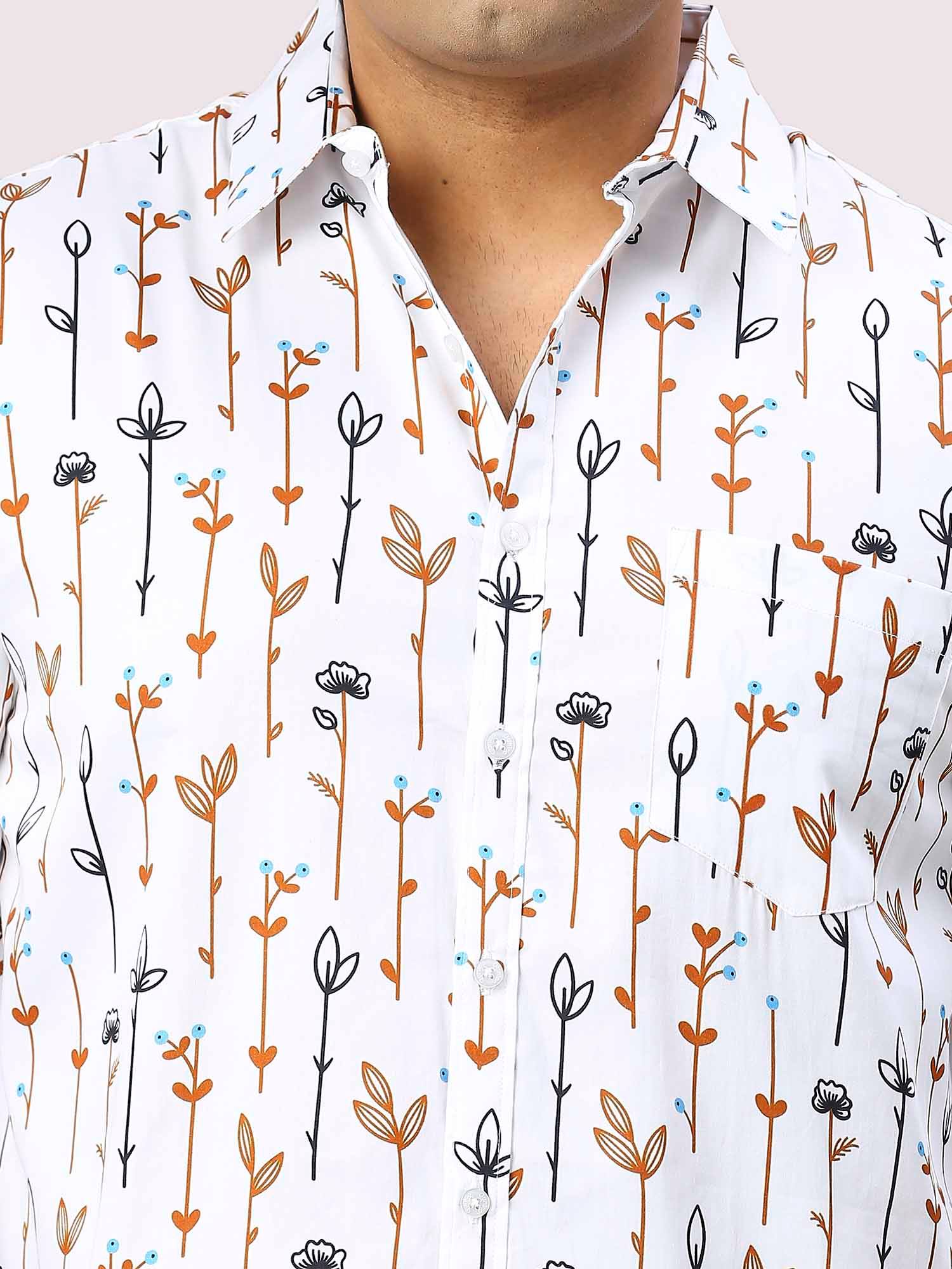 Wildflower Digital Printed Full Sleeve Shirt Men's Plus Size - Guniaa Fashions