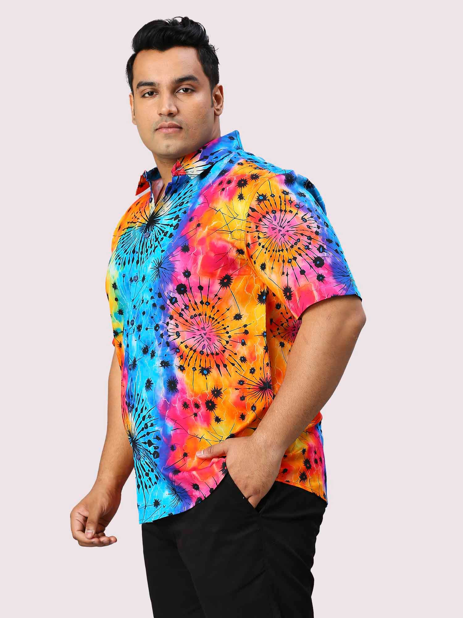Wonderland Digital Printed Half Sleeve Men's Plus Size Shirt - Guniaa Fashions