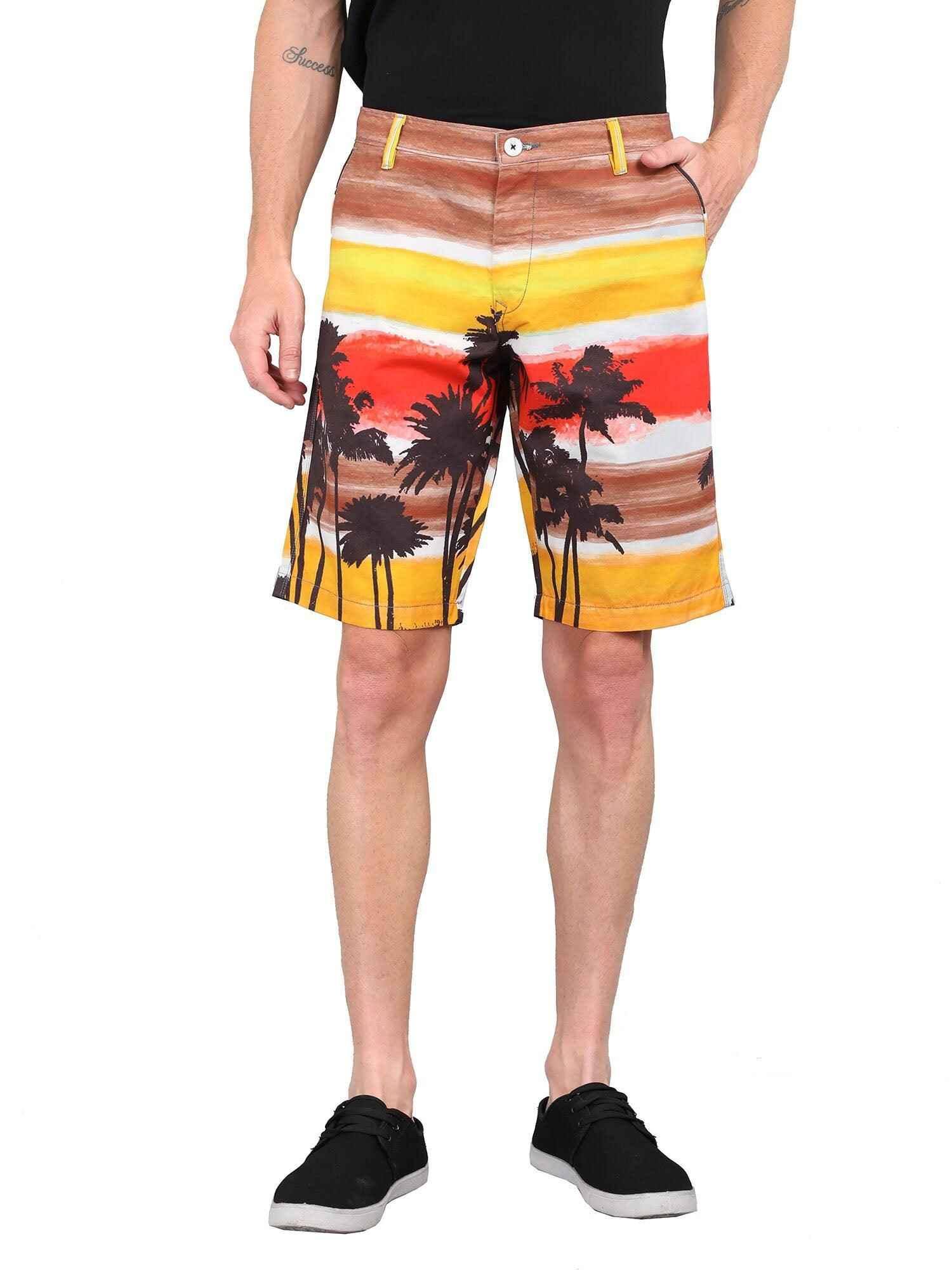 Coco on Sun Set Digital Printed Giza Cotton Men's Shorts