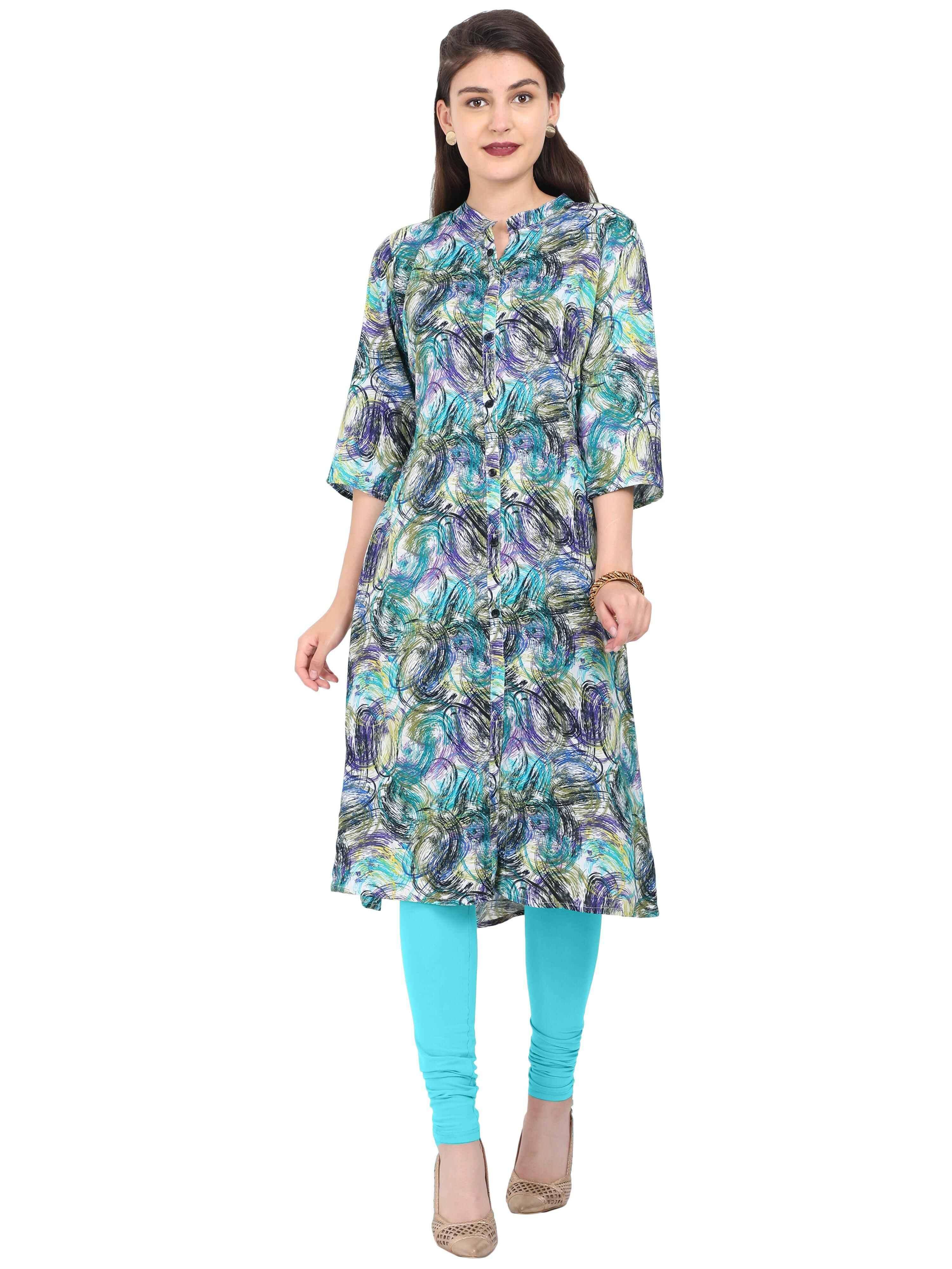 Digital Printed Multi-Colour Style Kurti