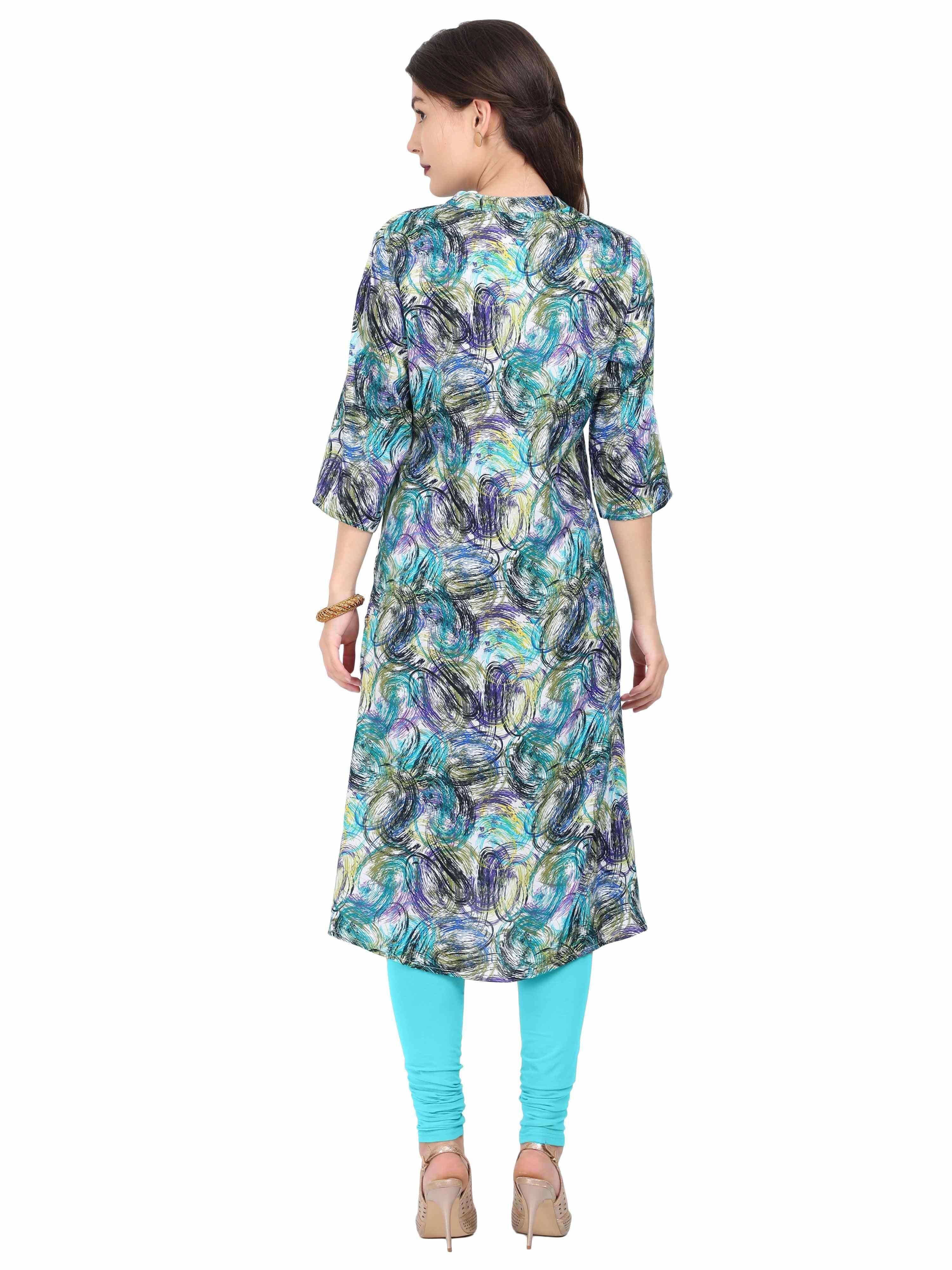 Digital Printed Multi-Colour Style Kurti