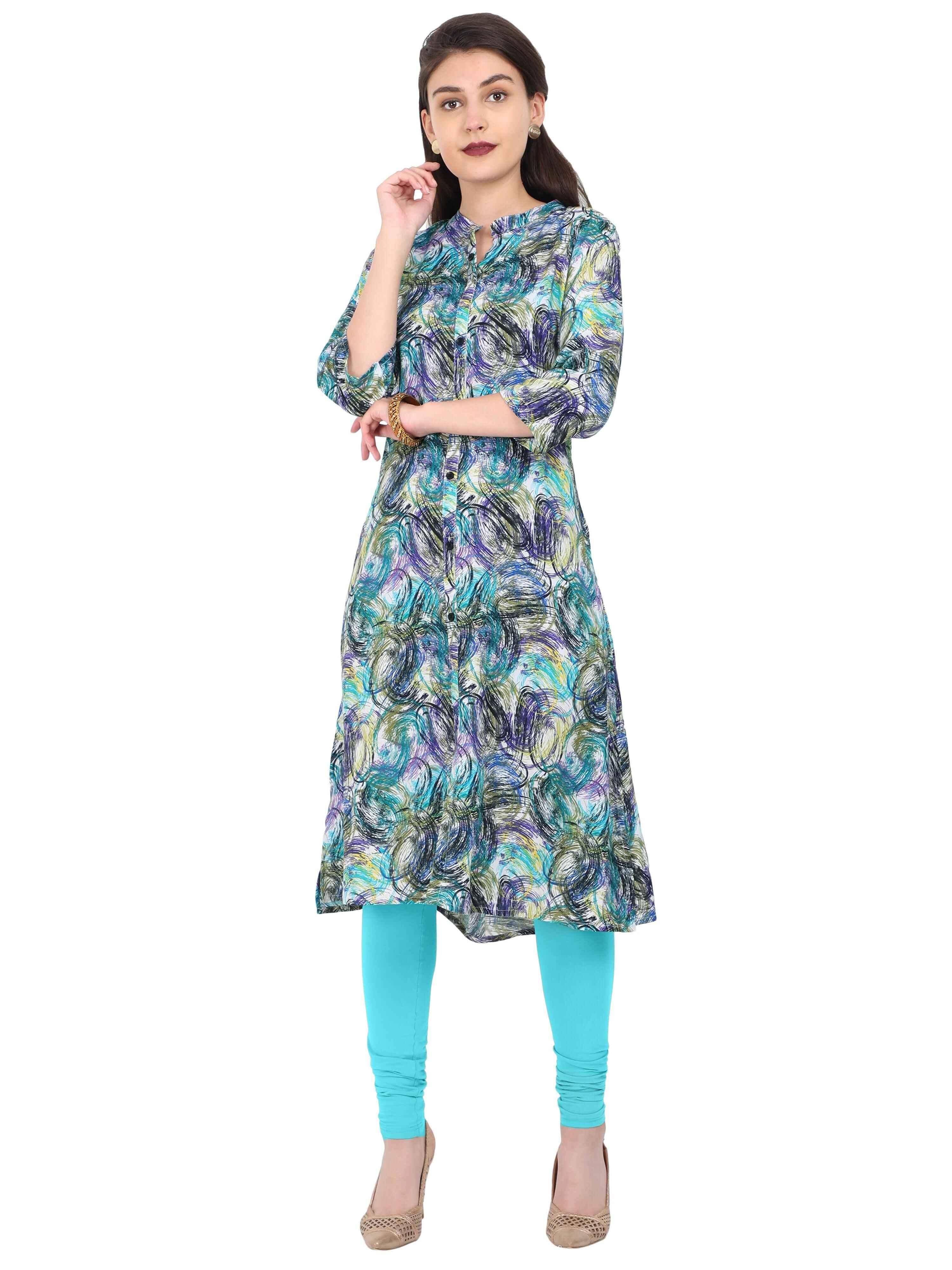 Digital Printed Multi-Colour Style Kurti