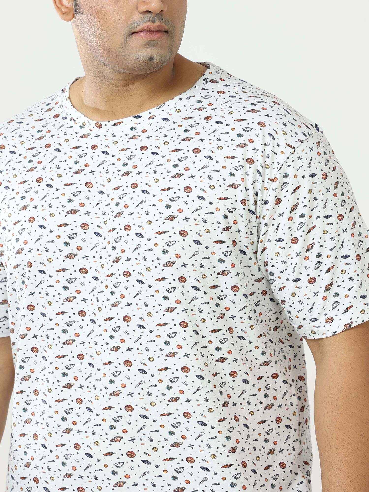 Digital Printed Round Neck T-Shirt Men's Plus Size