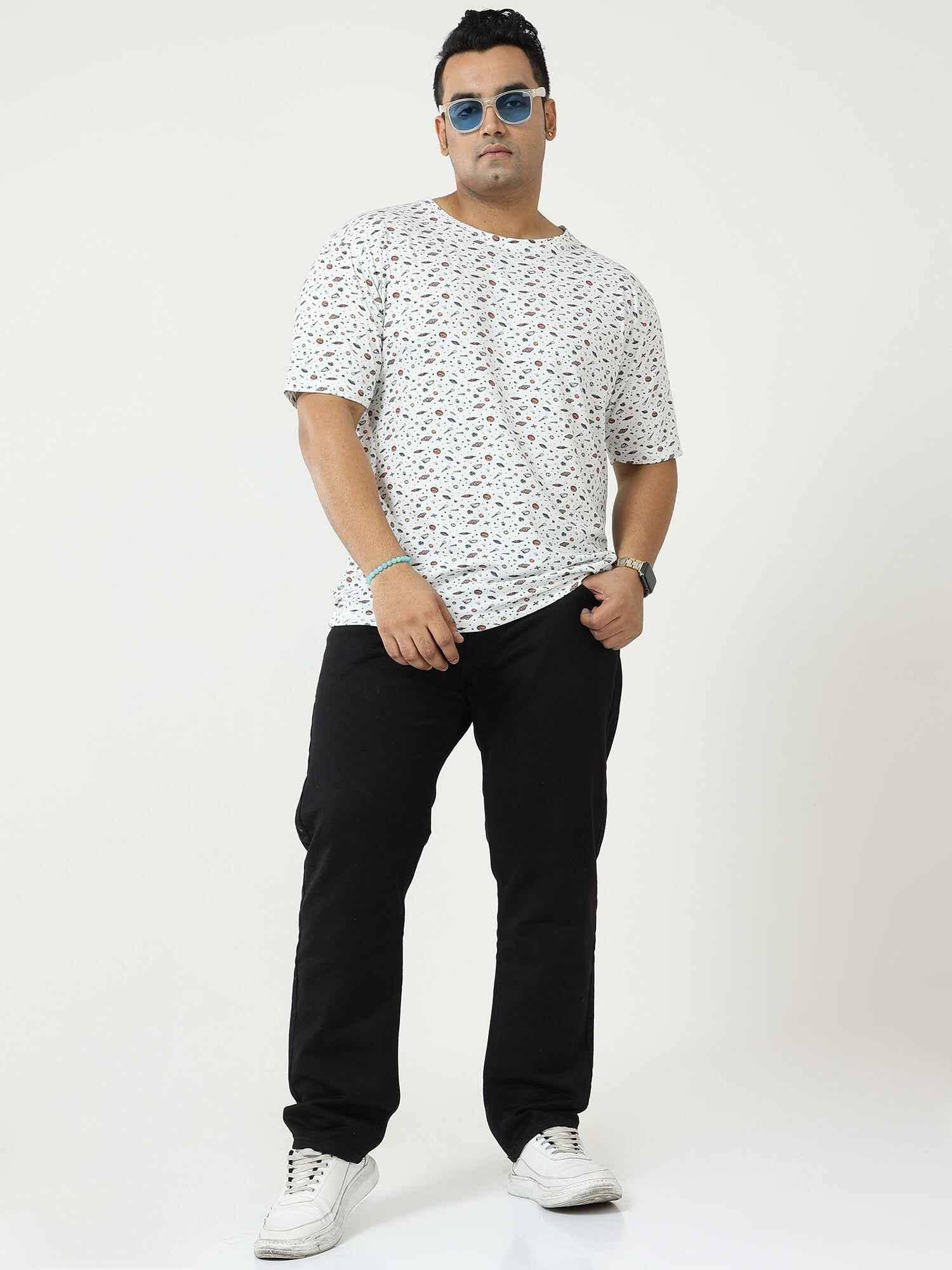 Digital Printed Round Neck T-Shirt Men's Plus Size
