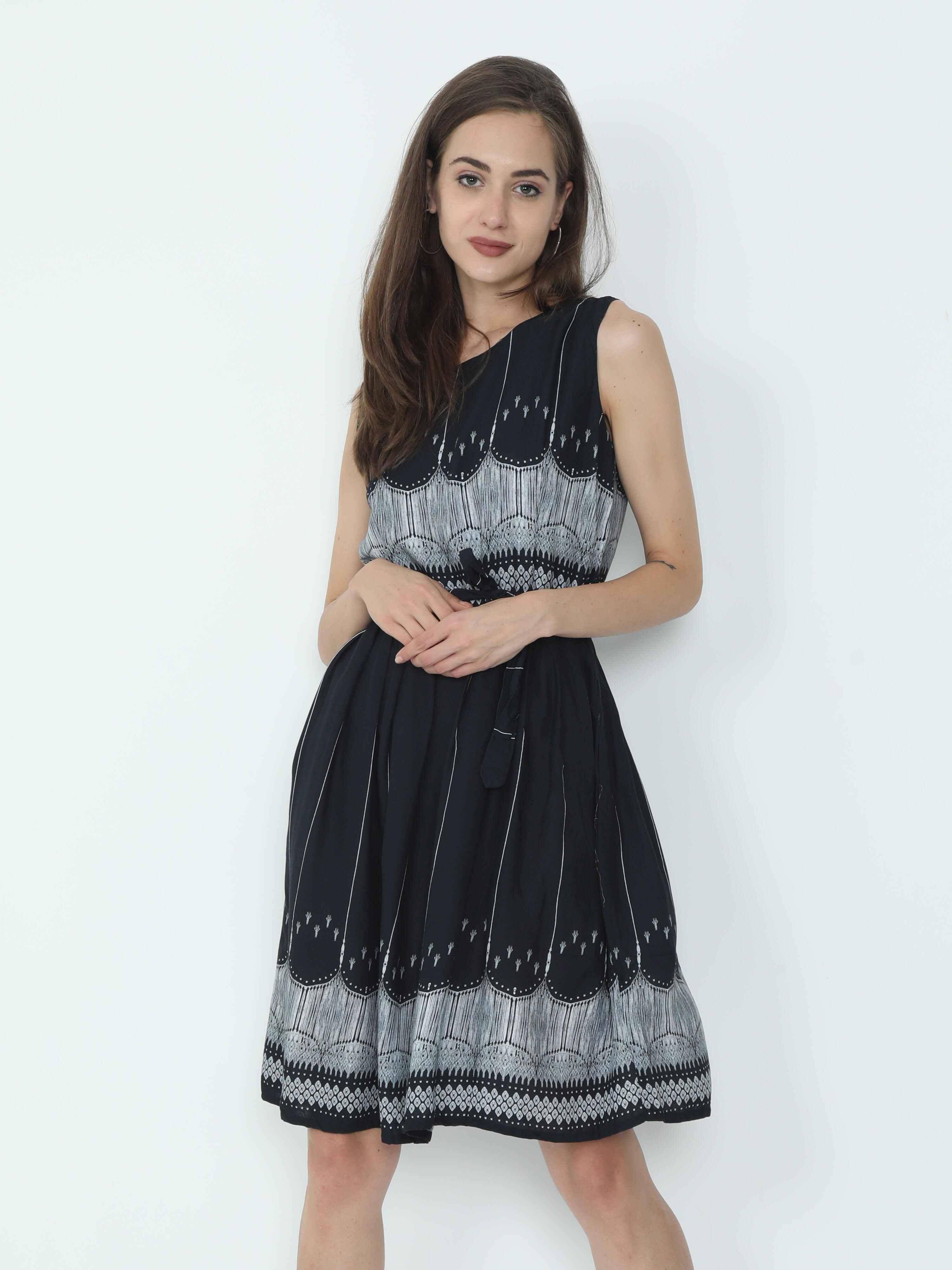 Floral Print Knee Length Dress