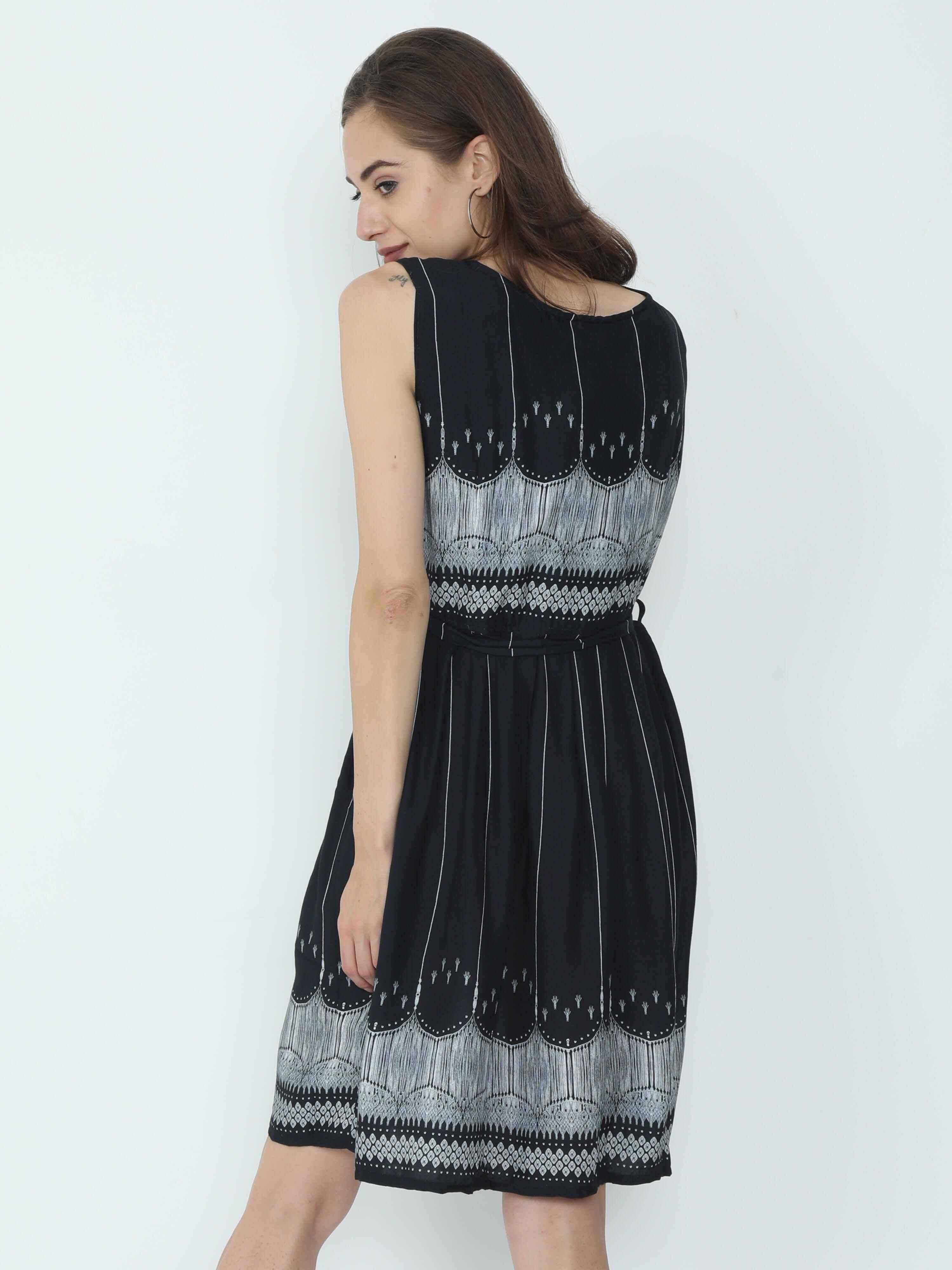 Floral Print Knee Length Dress