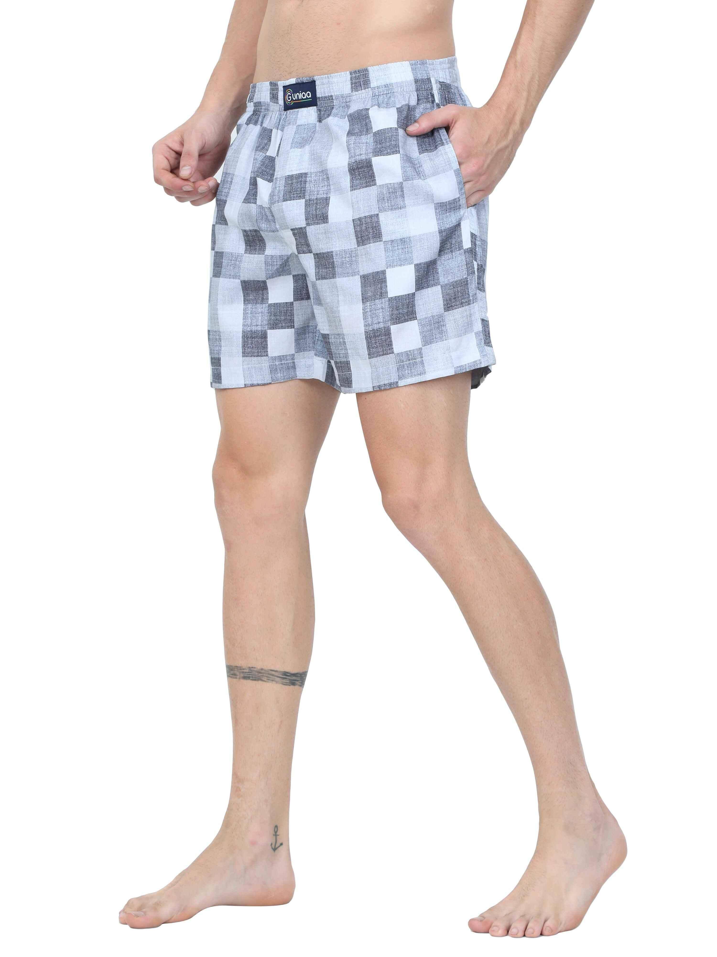 GUNIAA MEN'S CHESS PRINTED BOXER