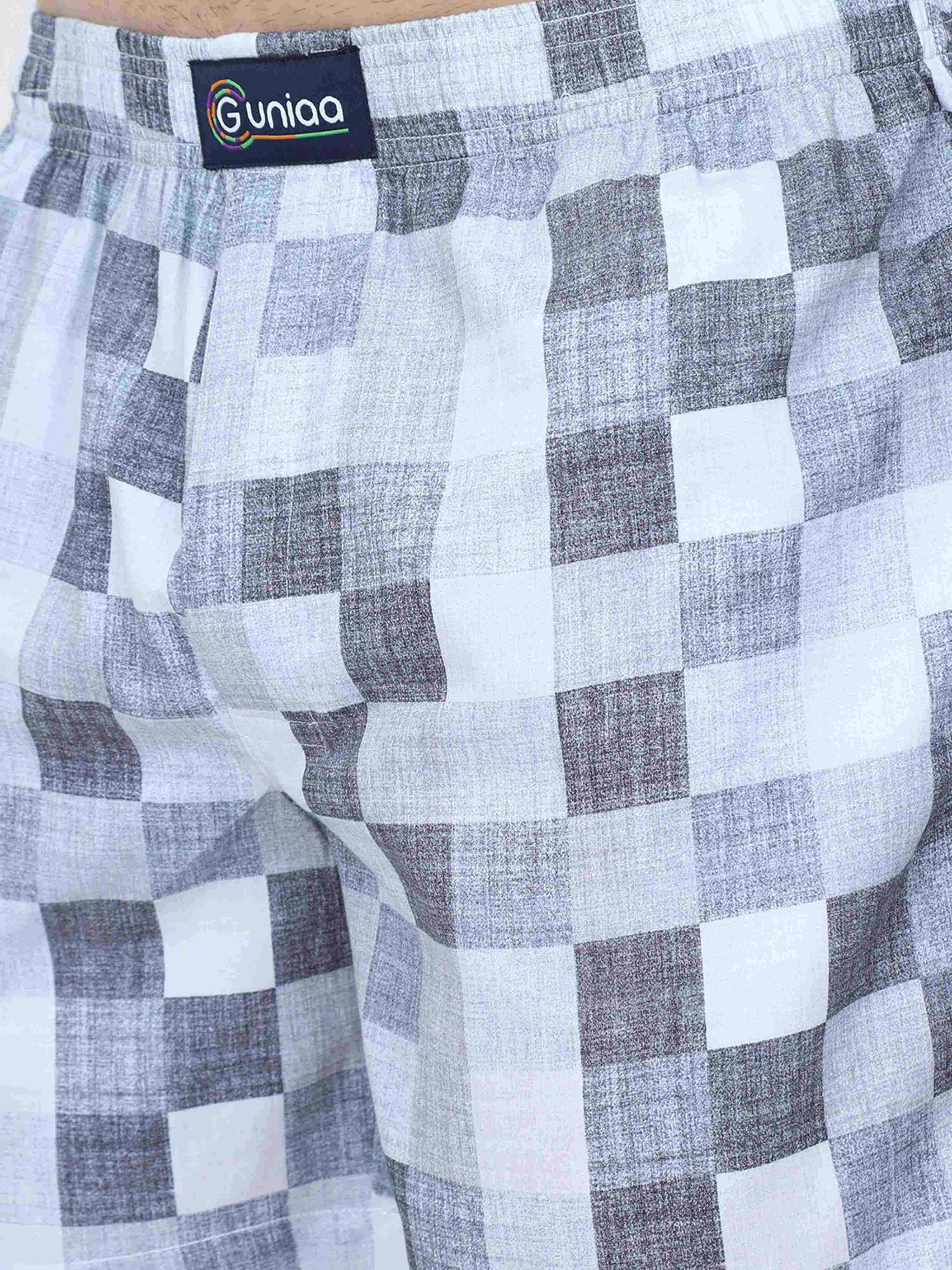 GUNIAA MEN'S CHESS PRINTED BOXER