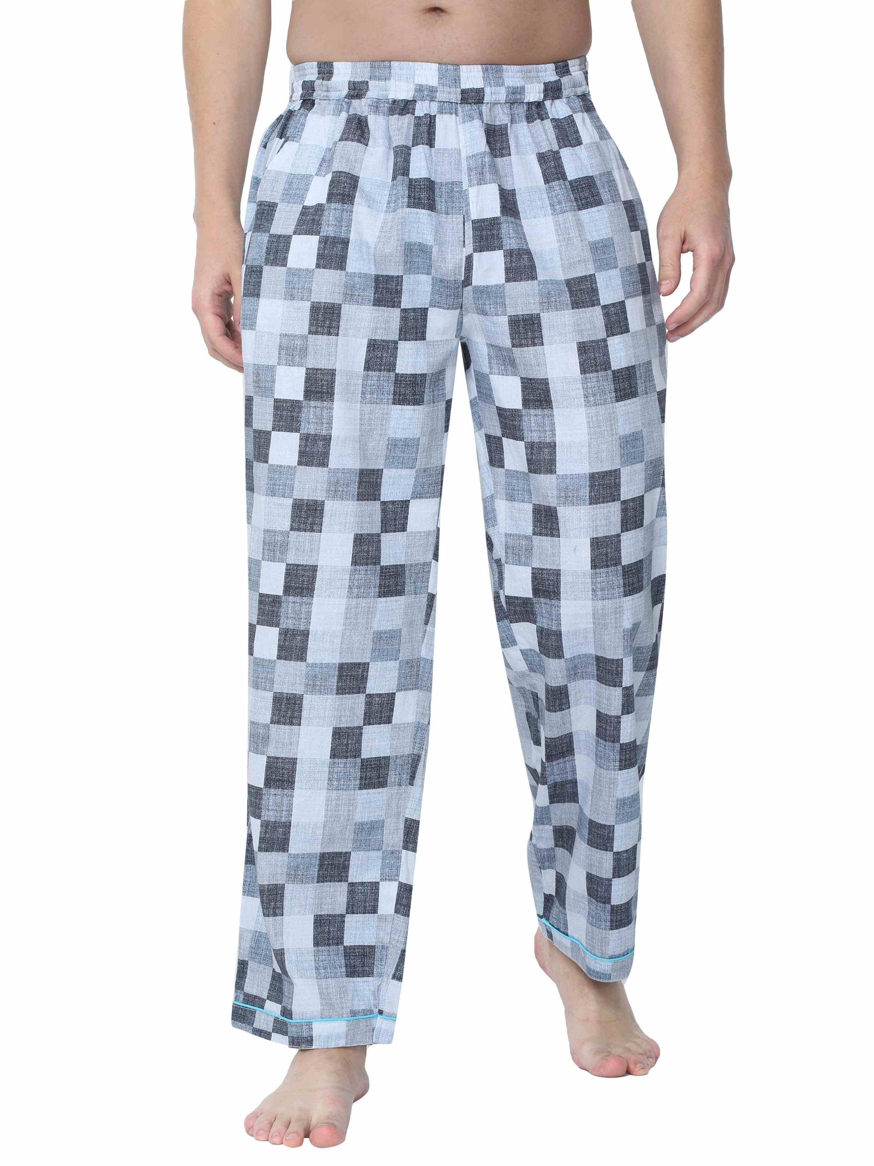 GUNIAA MEN'S CHESS PRINTED FULL PANT