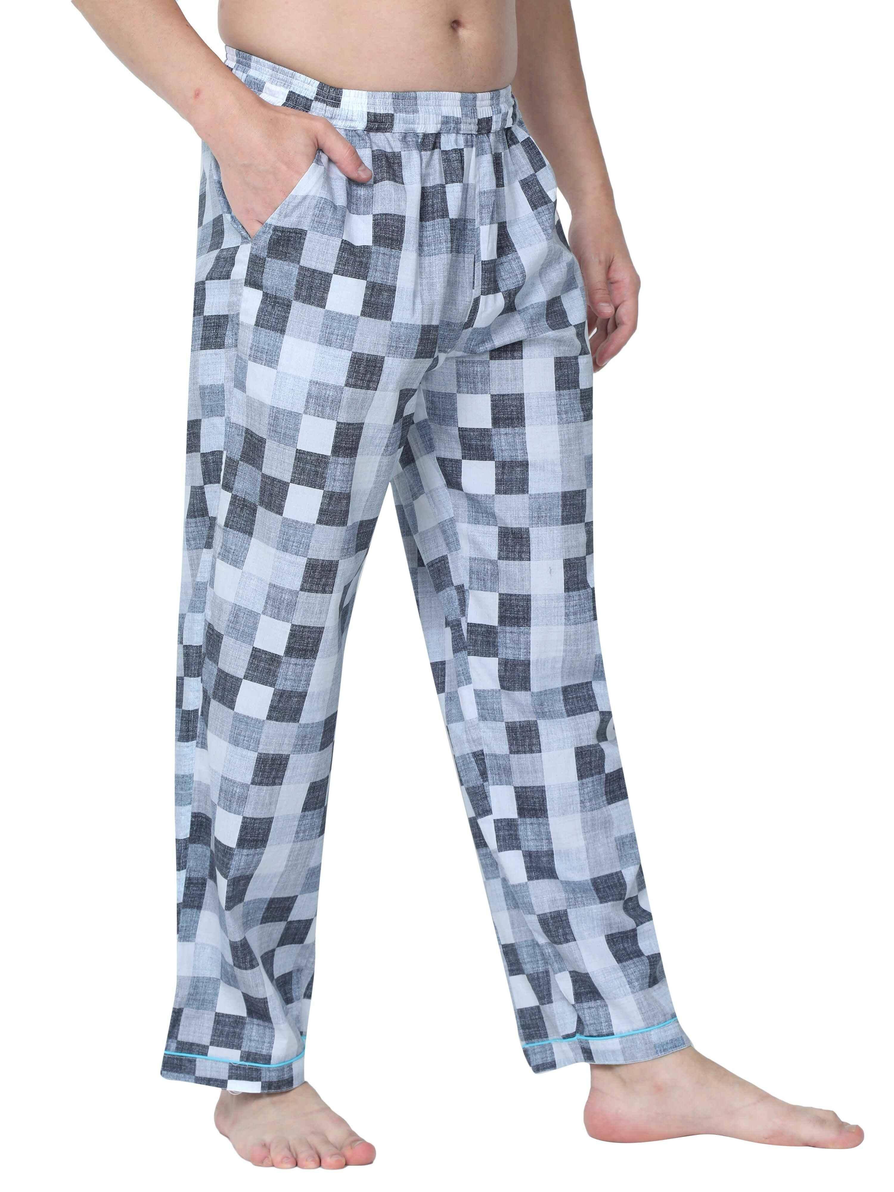 GUNIAA MEN'S CHESS PRINTED FULL PANT