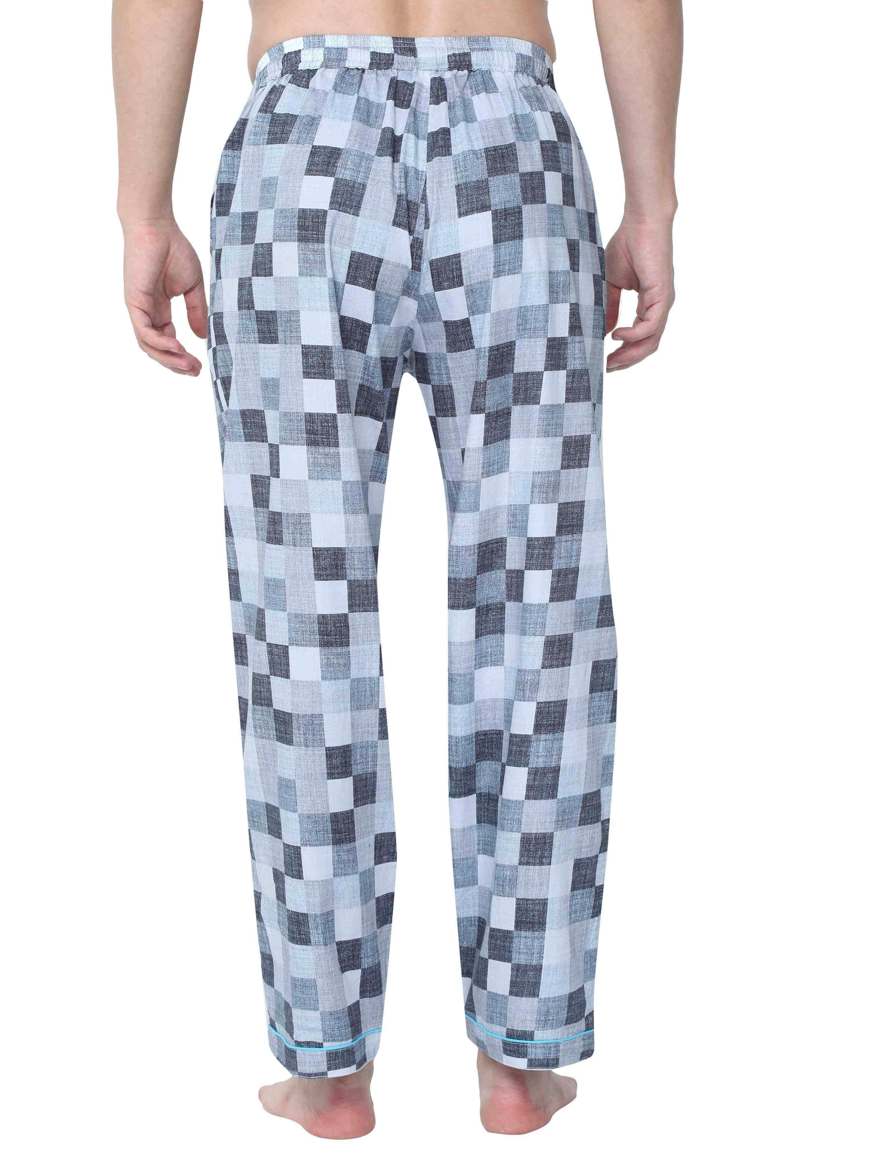 GUNIAA MEN'S CHESS PRINTED FULL PANT
