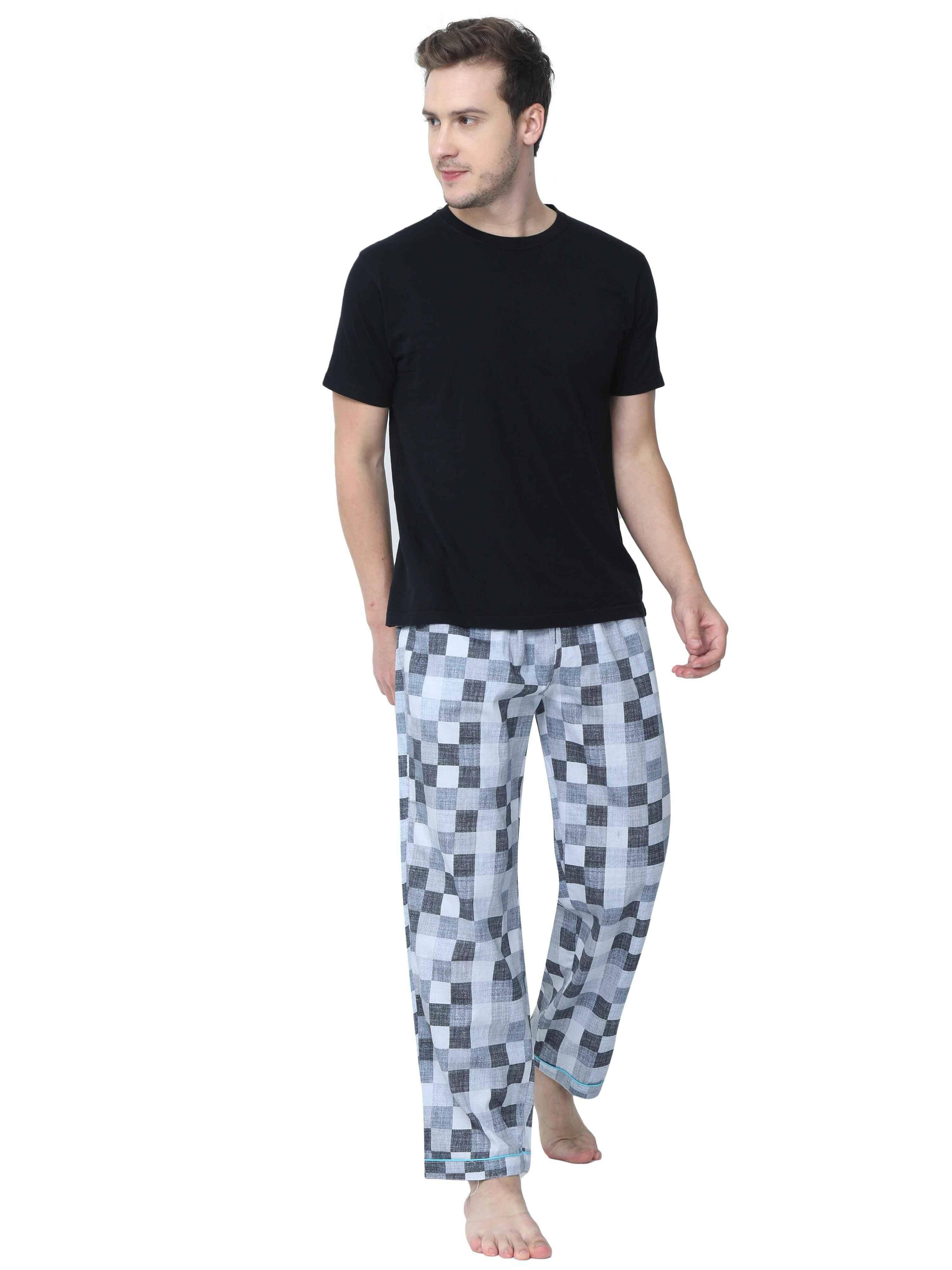 GUNIAA MEN'S CHESS PRINTED FULL PANT