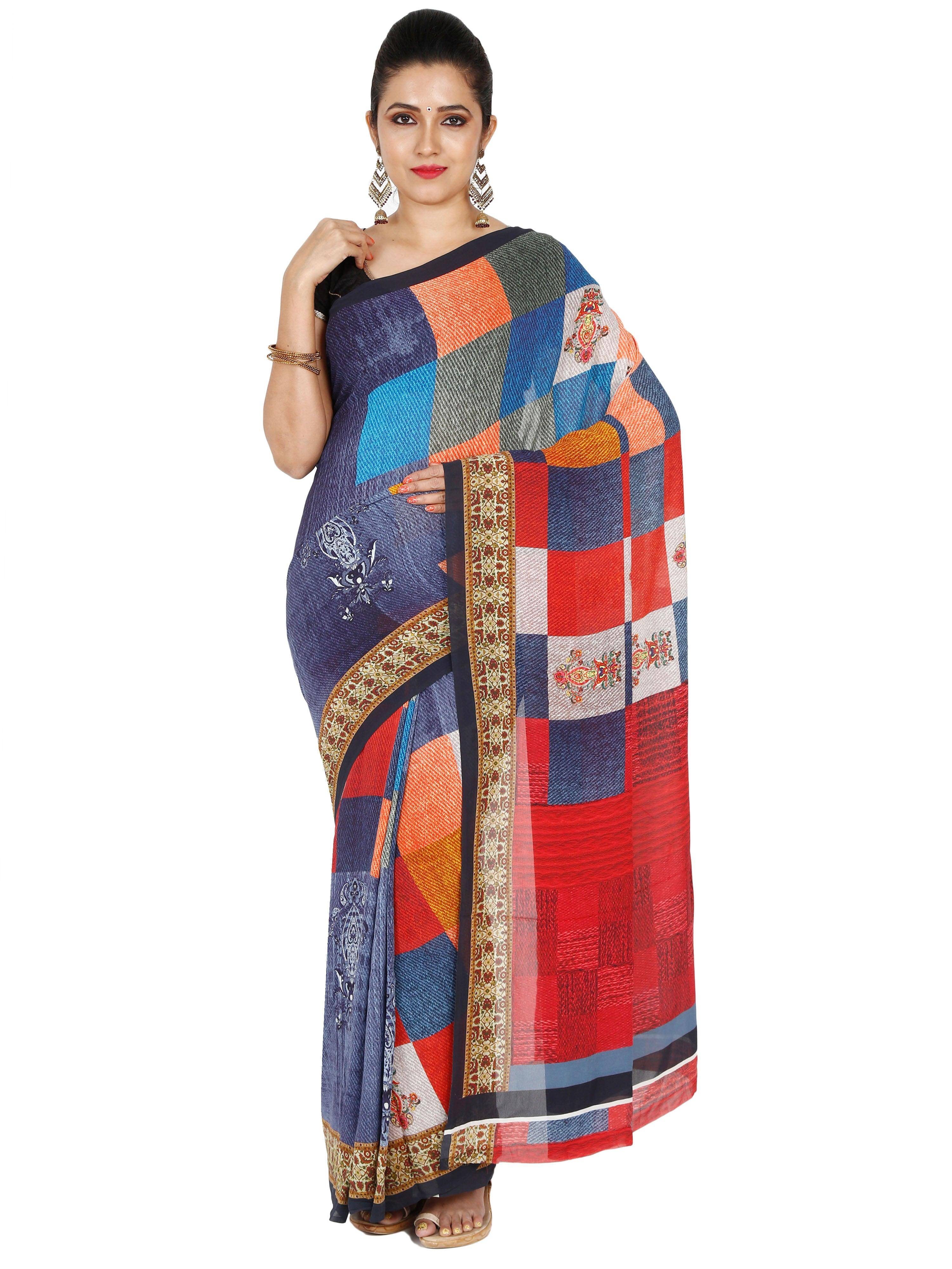 Guniaa Women Digital Printed Sarees