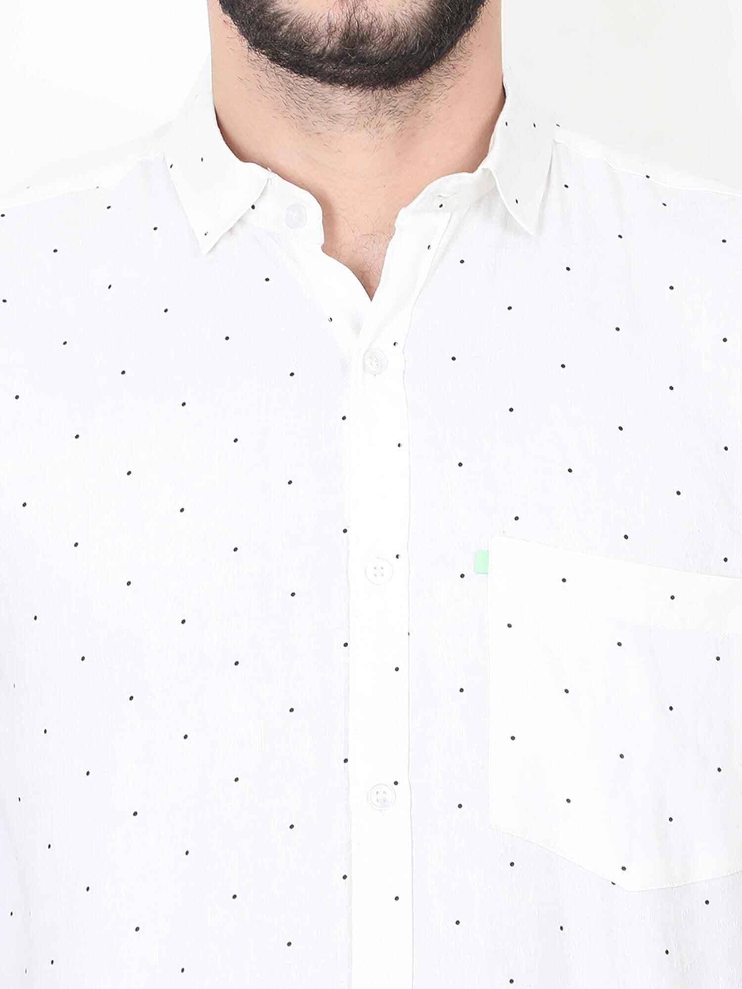 Light Green Ombre Digital Printed Linen Full Shirt