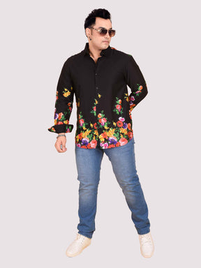 Blossom Cotton Satin Designer Shirt Men's Plus Size