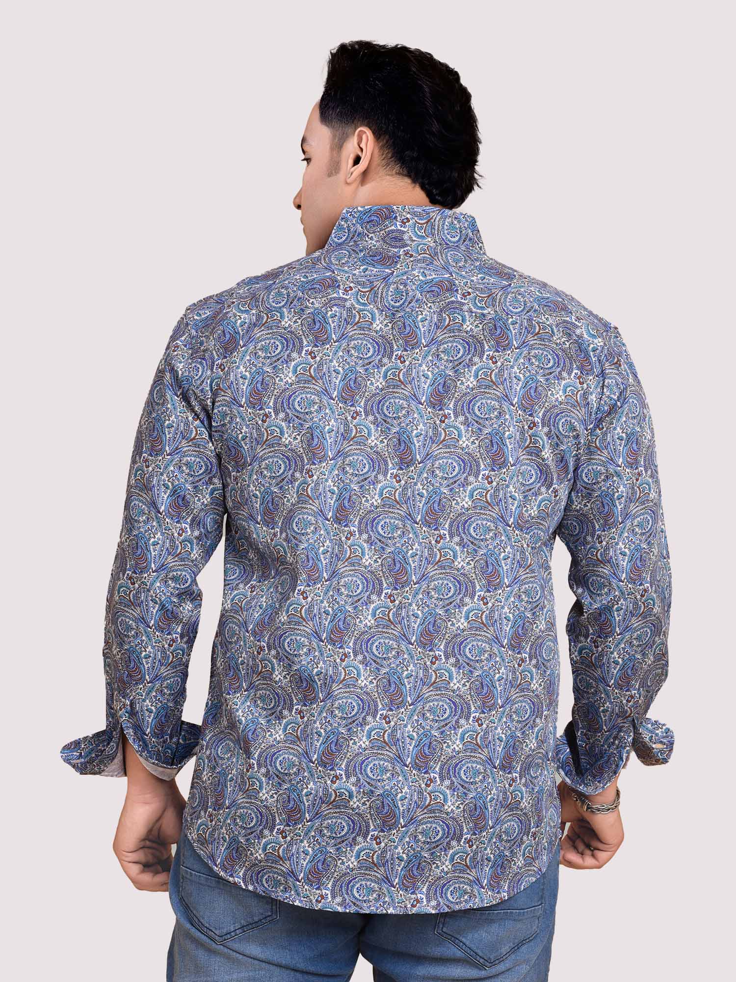 Tini Paisley Digital Printed Shirt Men's Plus Size