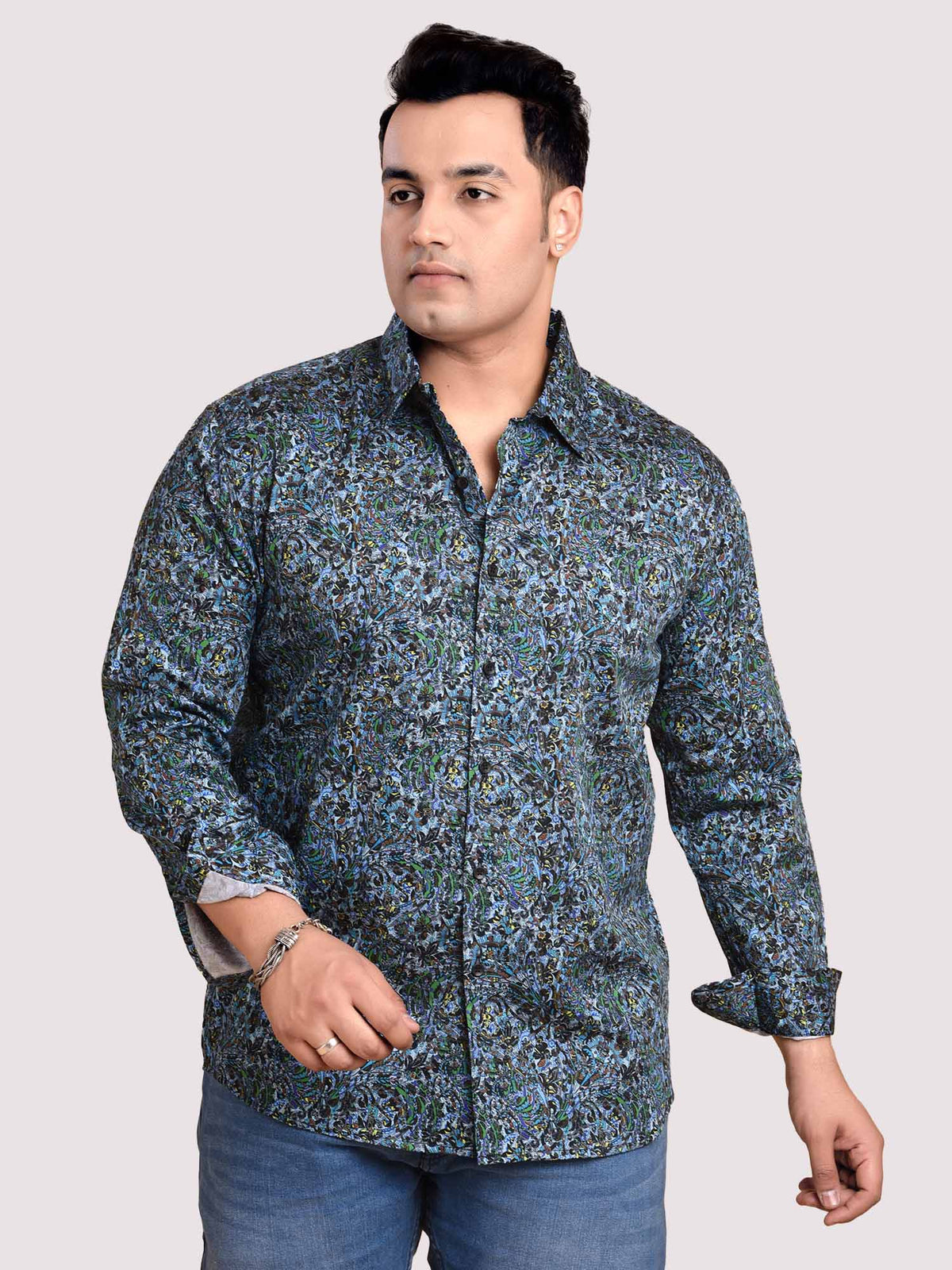 Motifs Sequence Printed Cotton Full sleeve Men's Plus size