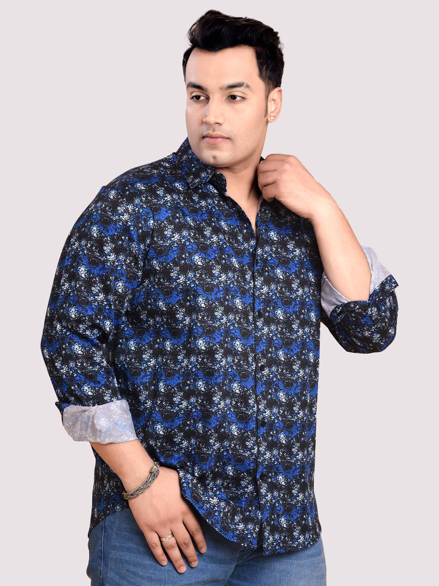 Electric Printed Cotton Full sleeve Men's Plus size