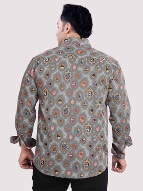 Diamond Saffron Digital Printed Shirt Men's Plus Size
