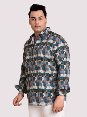 Dots and Checks Printed Cotton Full sleeve Men's Plus size