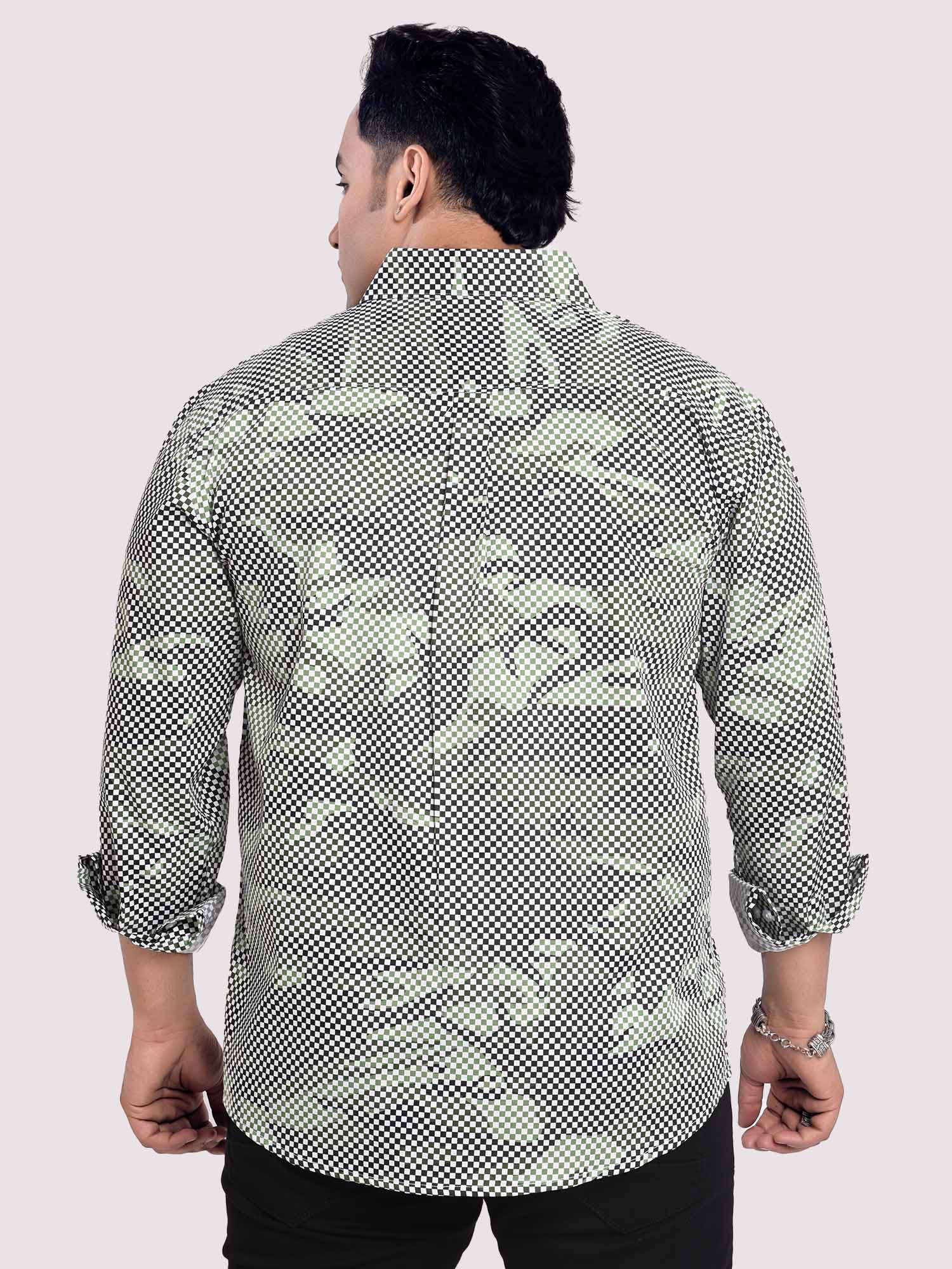 Matrix PrintedÃ‚Â Digital Printed Shirt Men's Plus Size