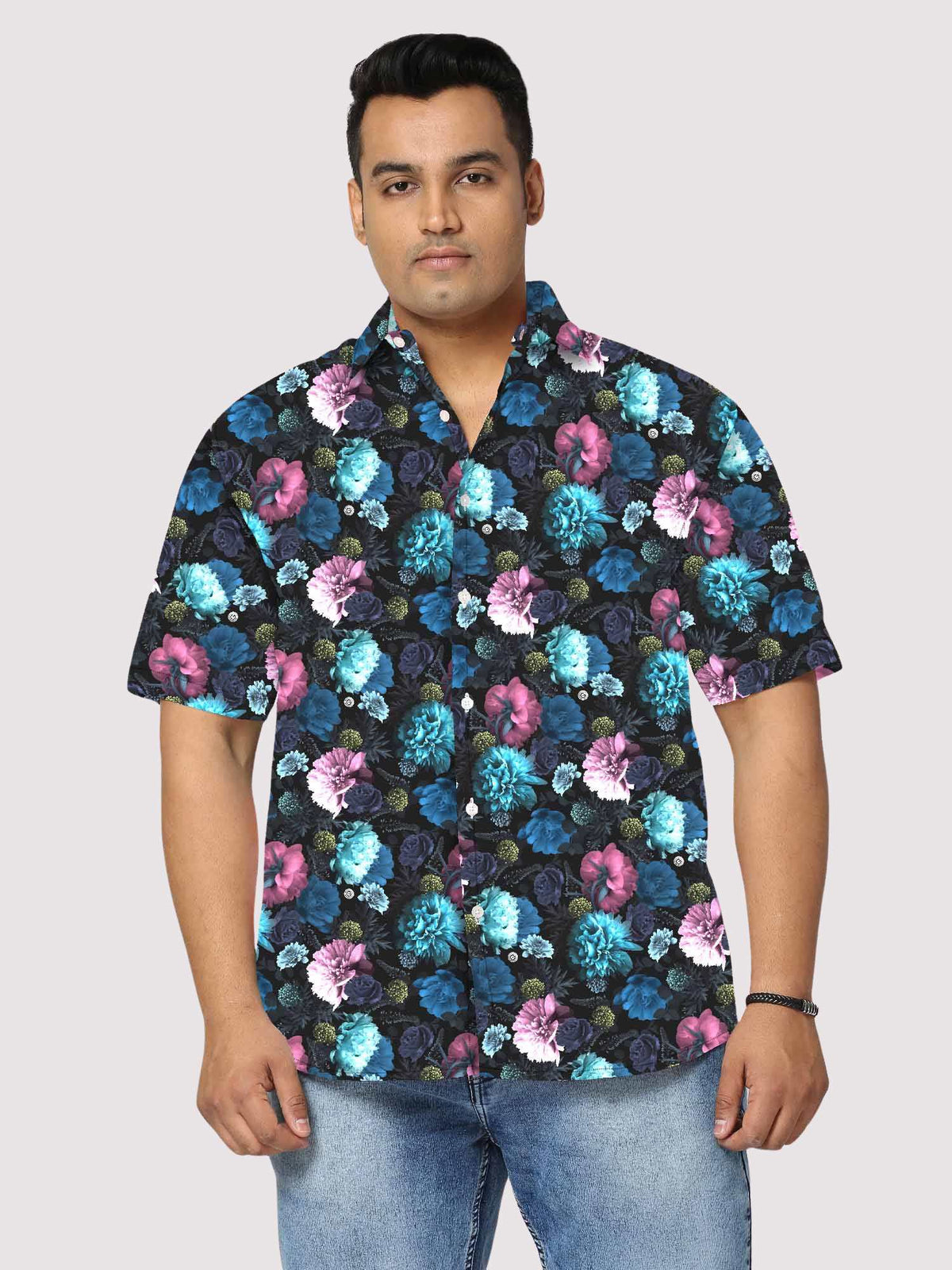 Men's Plus Size Graphic Round Neck Half Sleeve T-Shirt