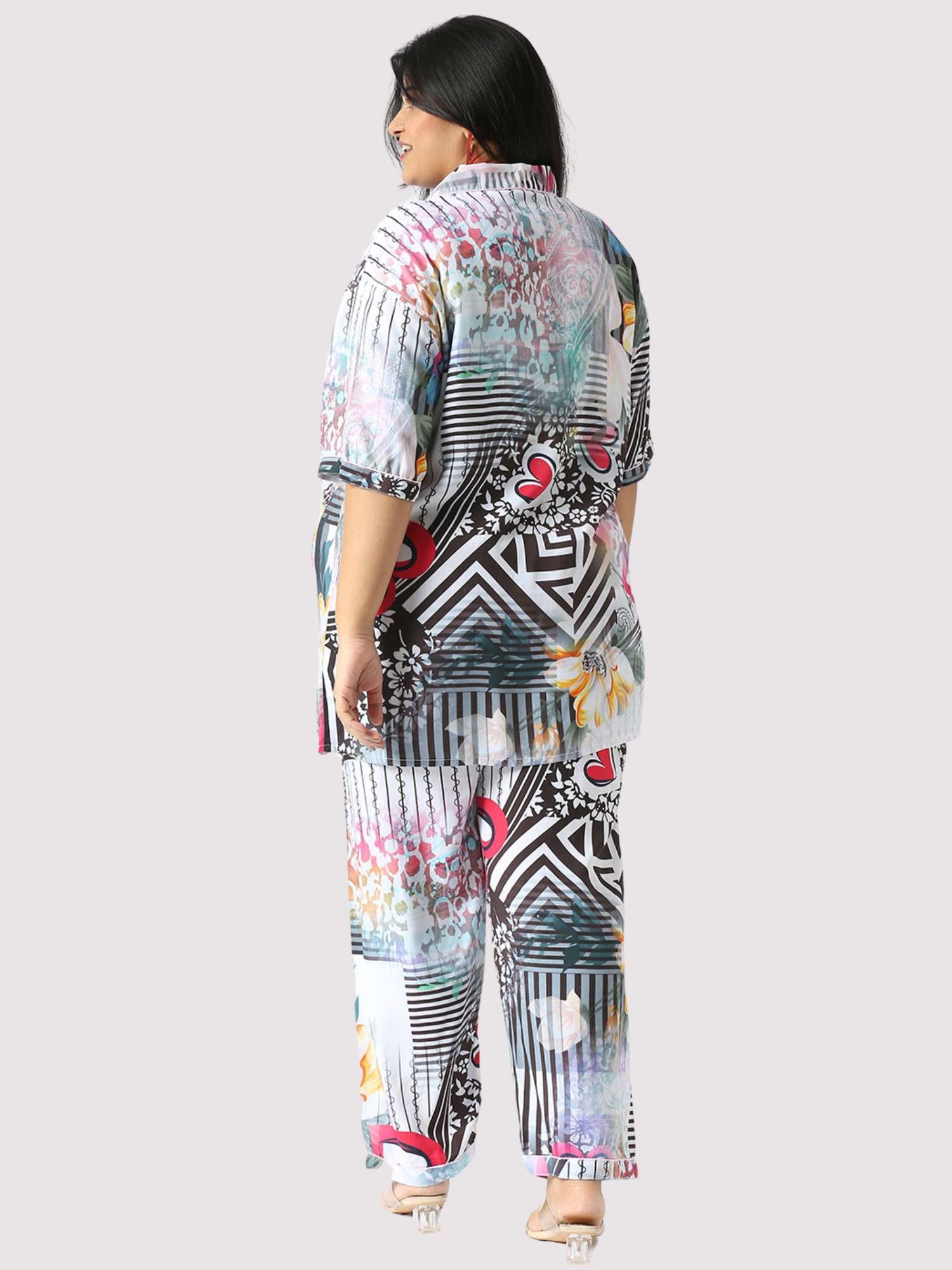 Love on Geometric Plus Size Women's Co-ord Set