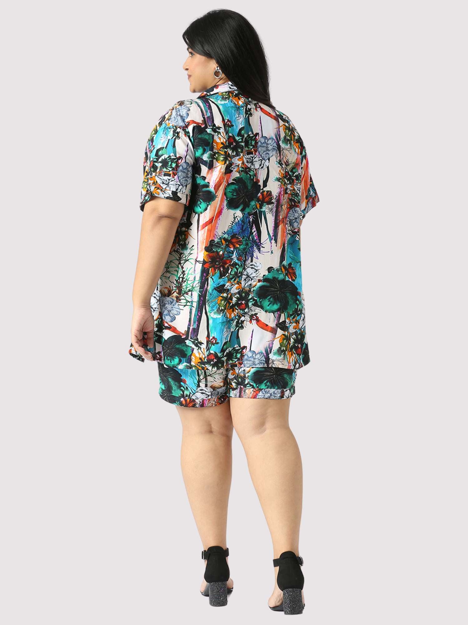 Wilding Plus Size Women's Half Co-ord Set