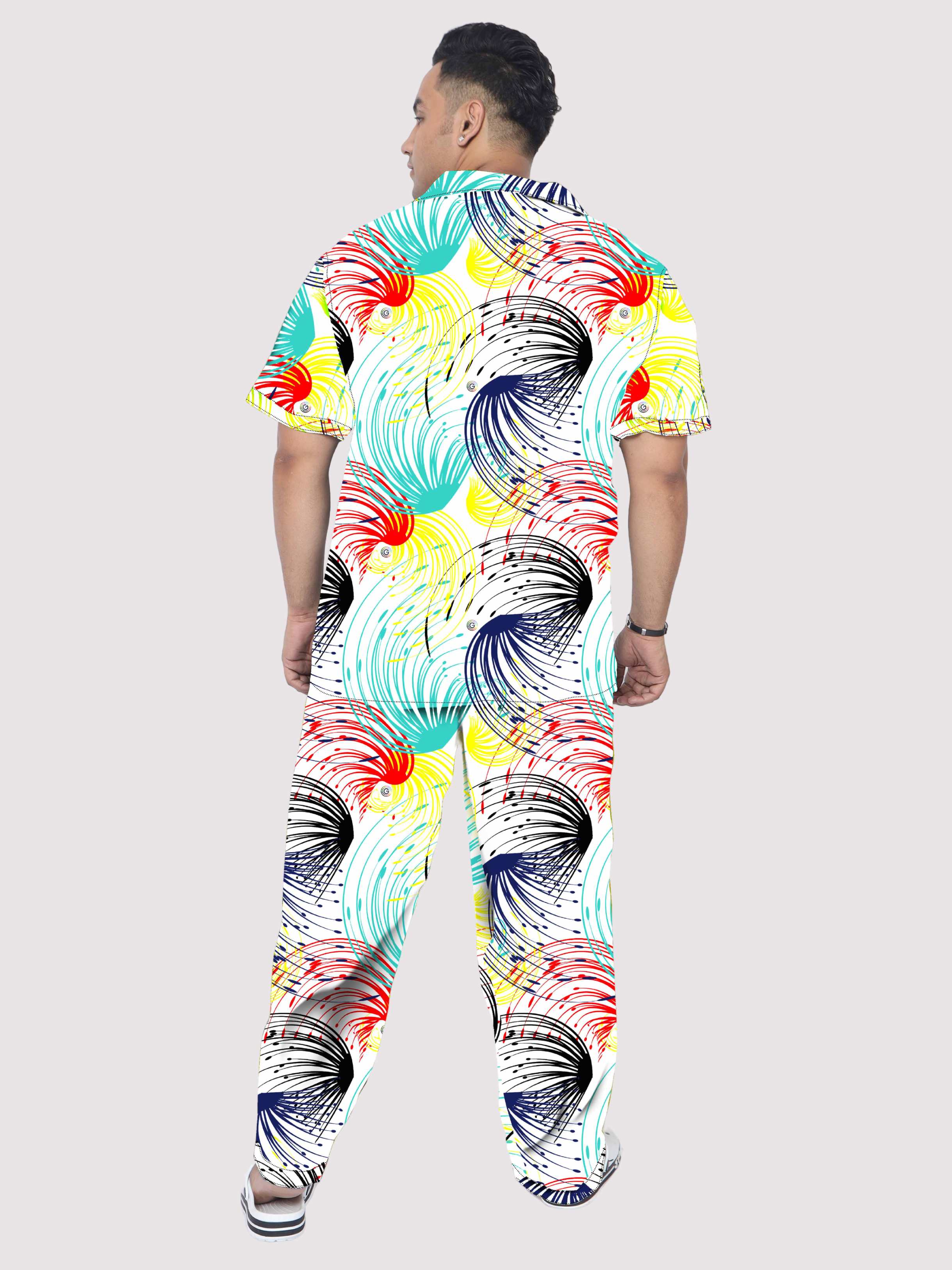 Abstract Illustration Plus Size Men's Co-ord Set