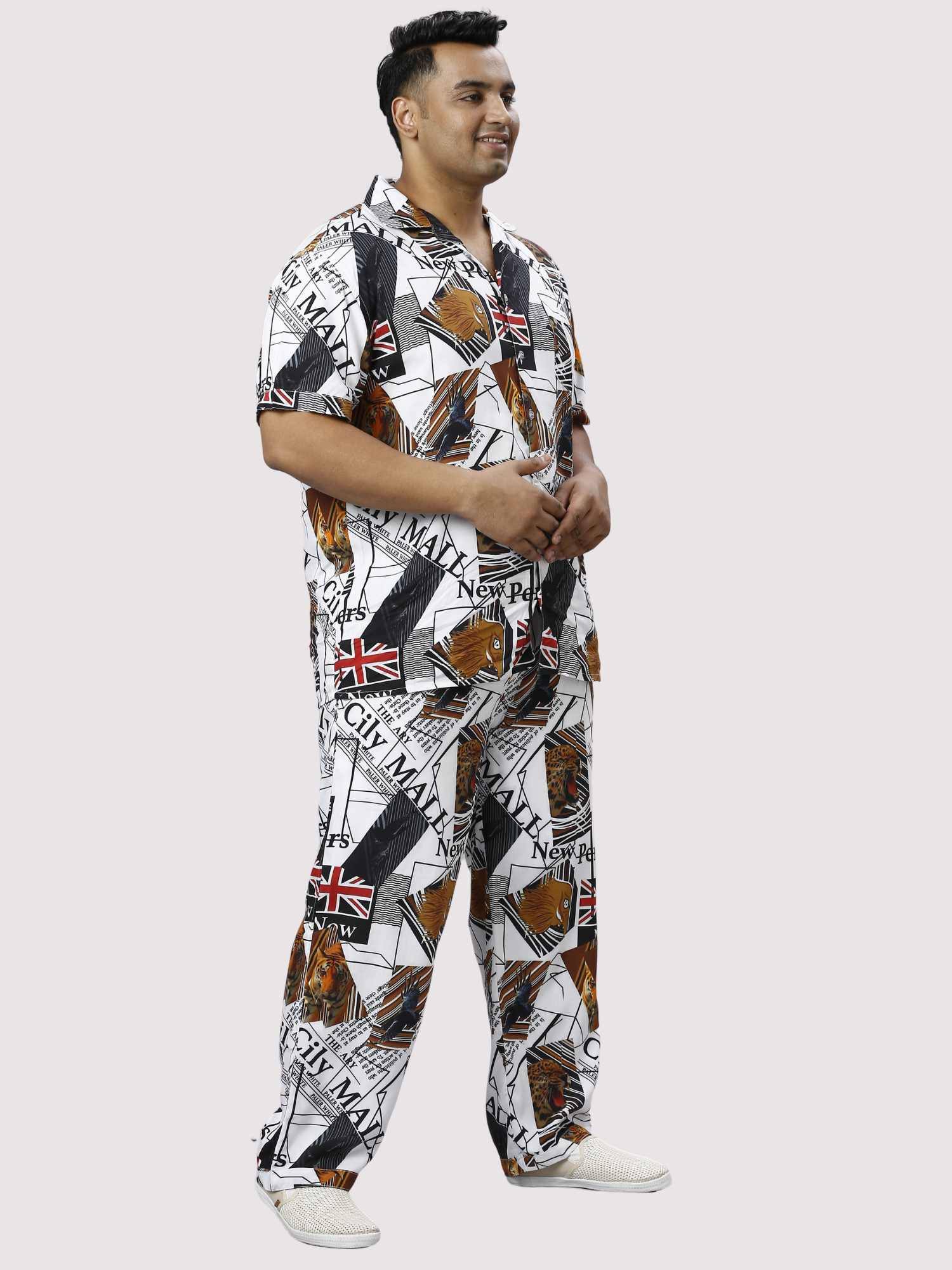 Wild Kingdom Digital Printed Full Co-ords Set Men's Plus Size