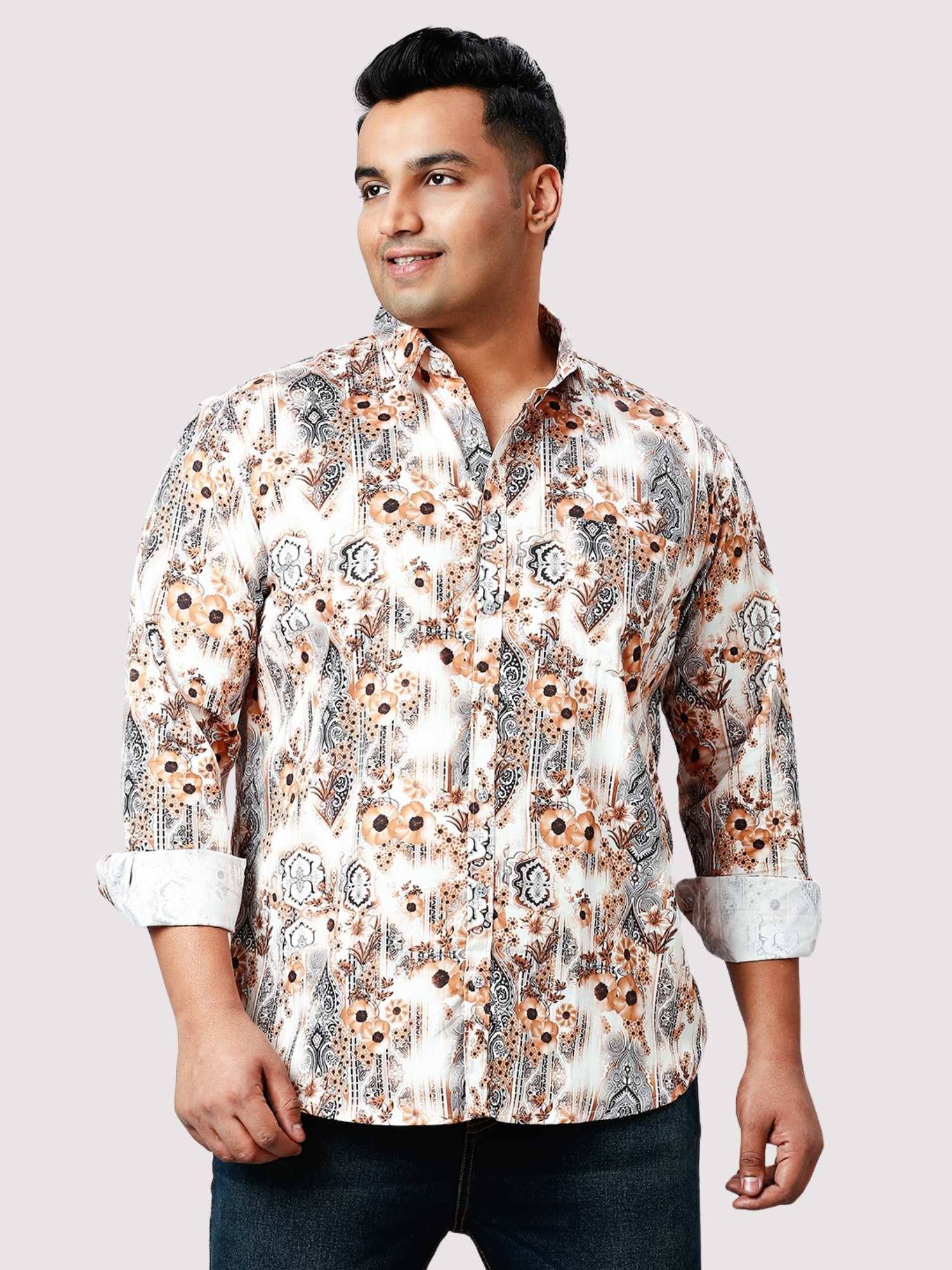 French Beige Digital Printed Full Sleeve Shirt