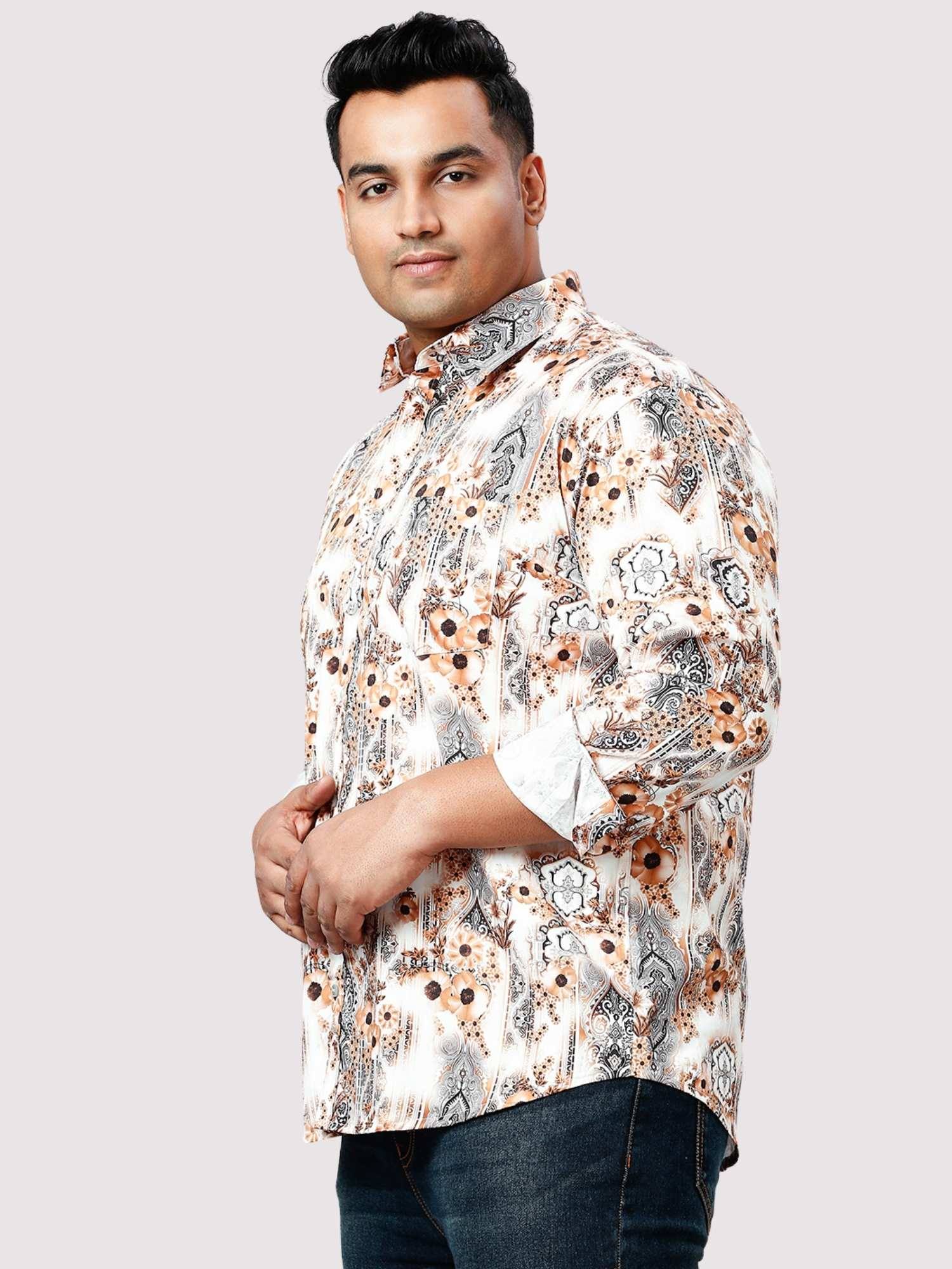 French Beige Digital Printed Full Sleeve Shirt