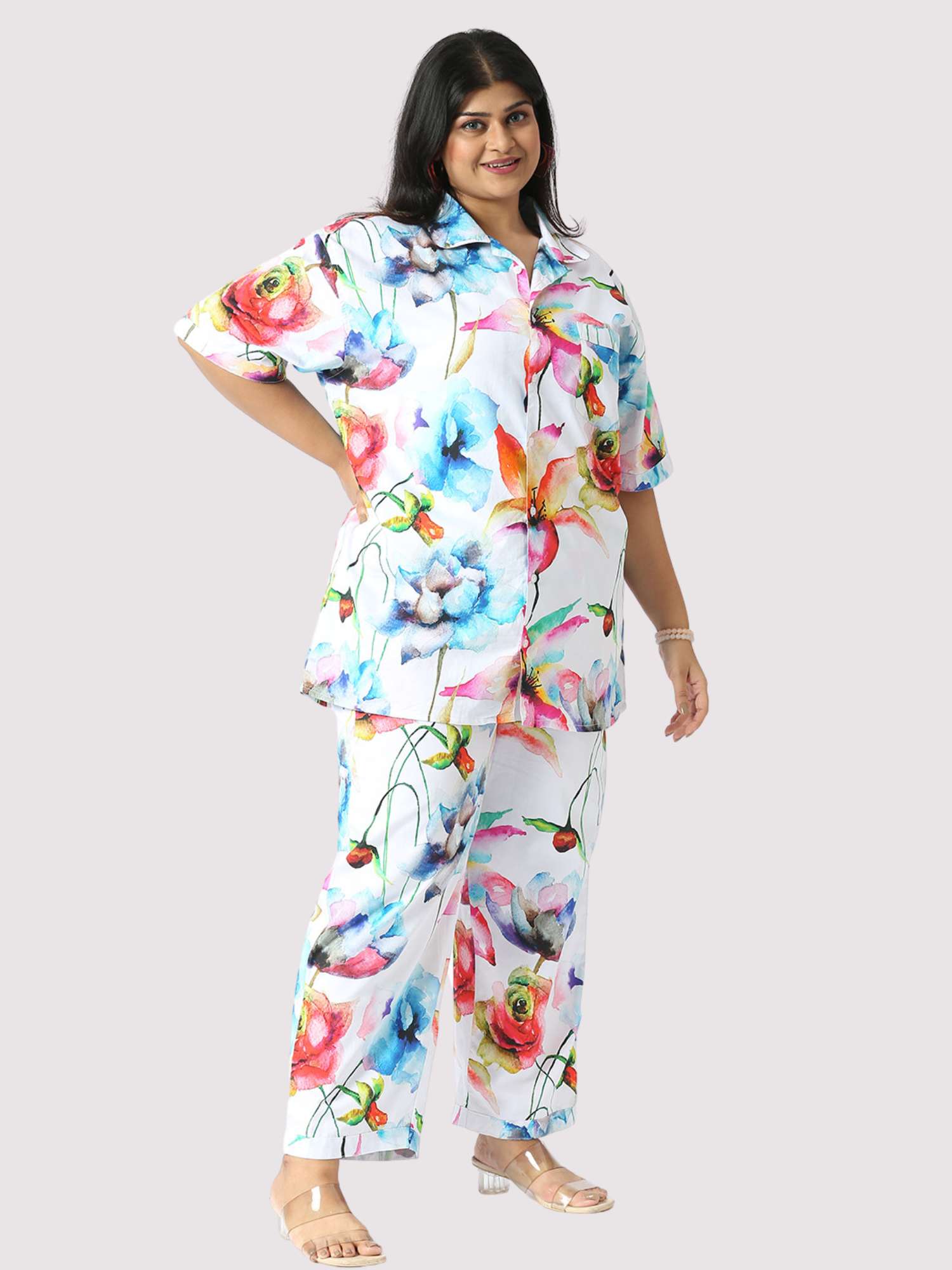 Pastel Petals Plus Size Women's Co-ord Set