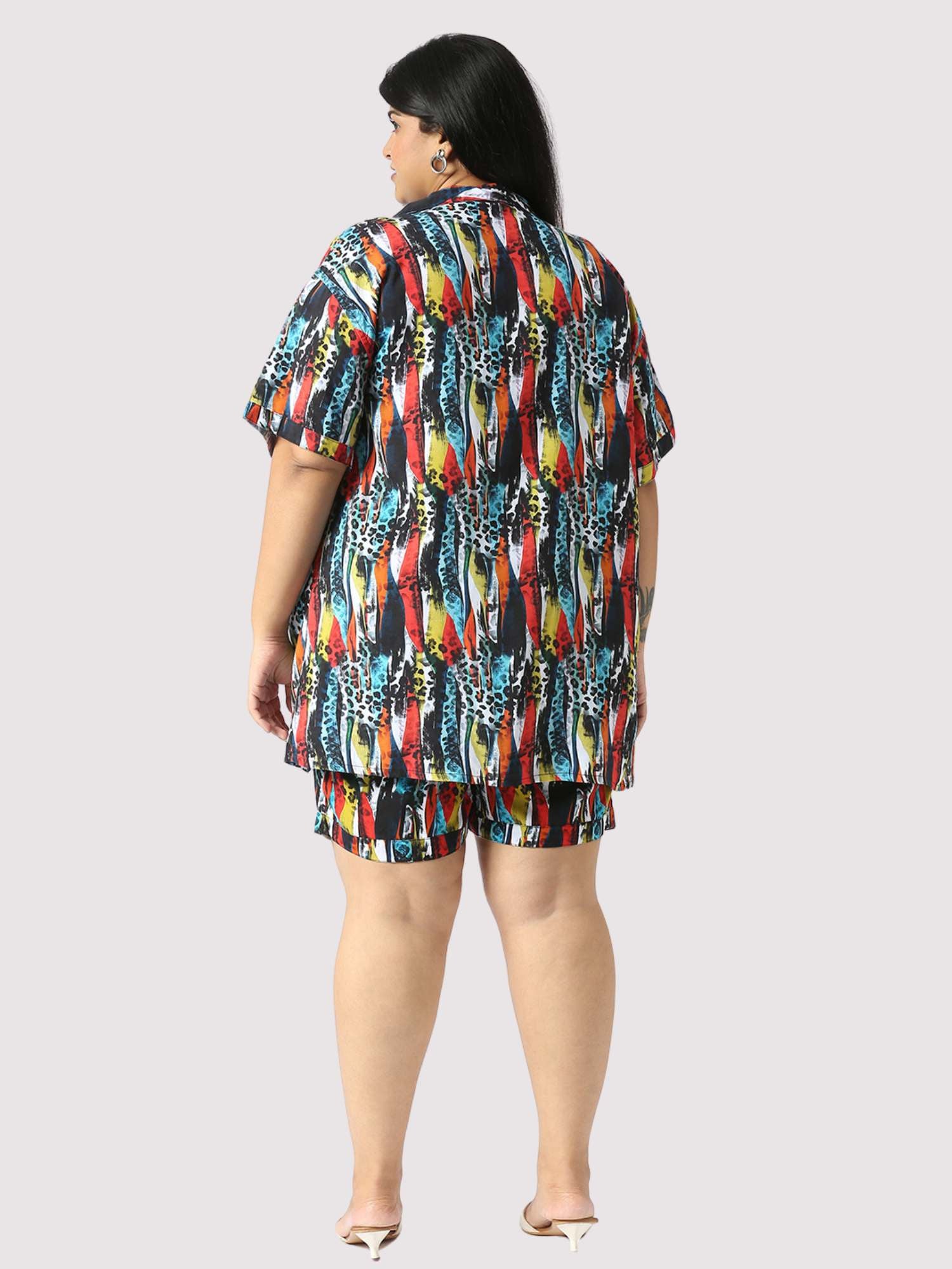 Exotic Plus Size Women's Half Co-ord Set