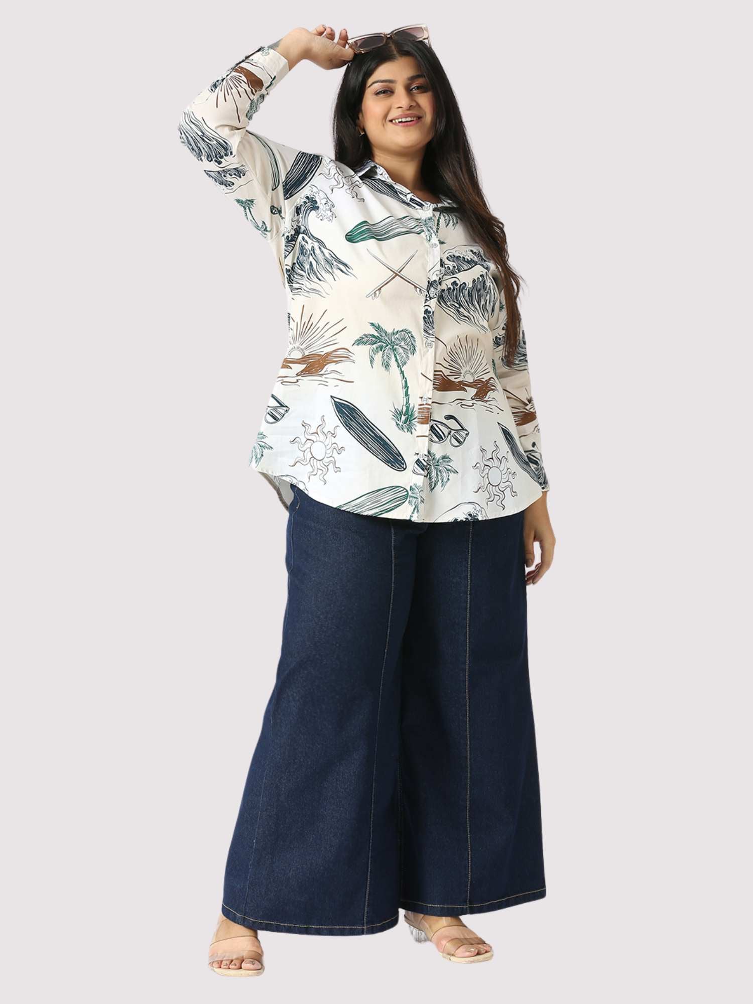 Summer Essentials Digital Printed Women's Plus Size Short Shirt