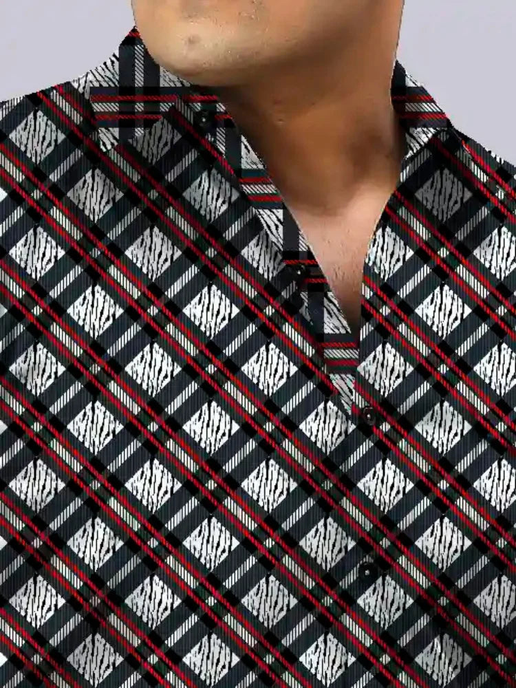 Zebra Checks Men's Plus Size Full Sleeve Shirt