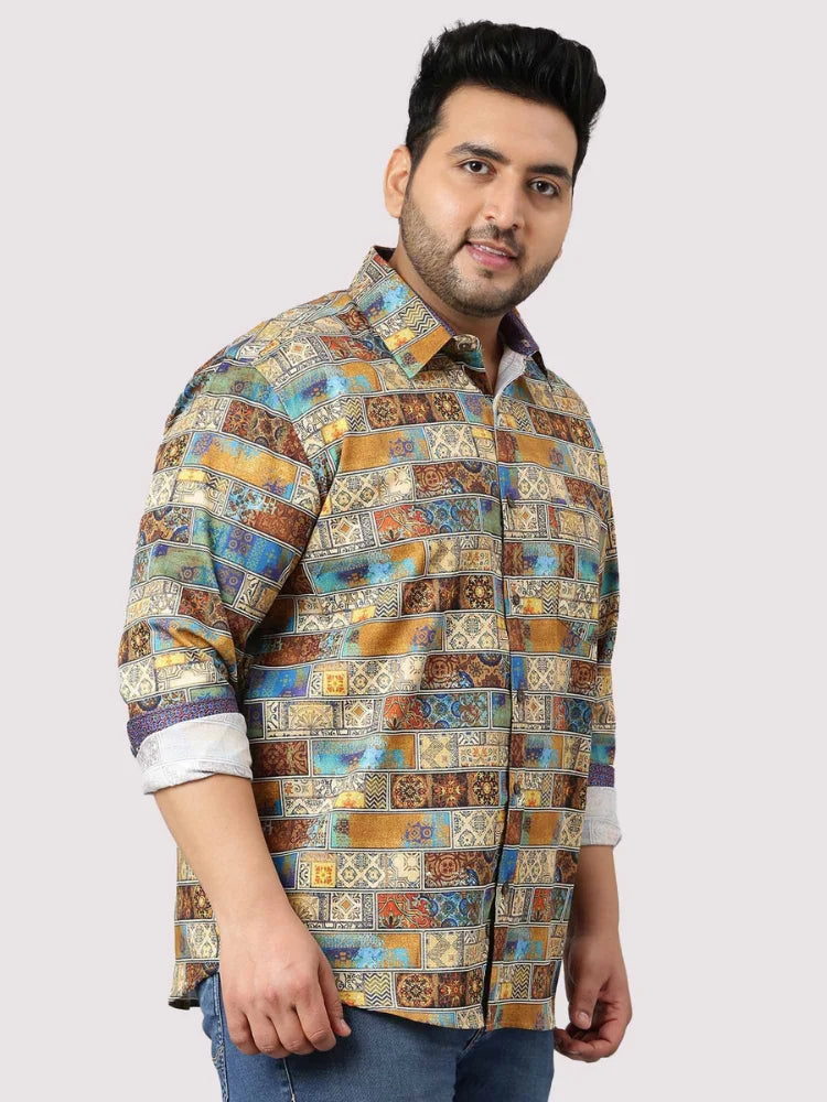 King Digital Printed Men's Plus Size Full Sleeve Shirt