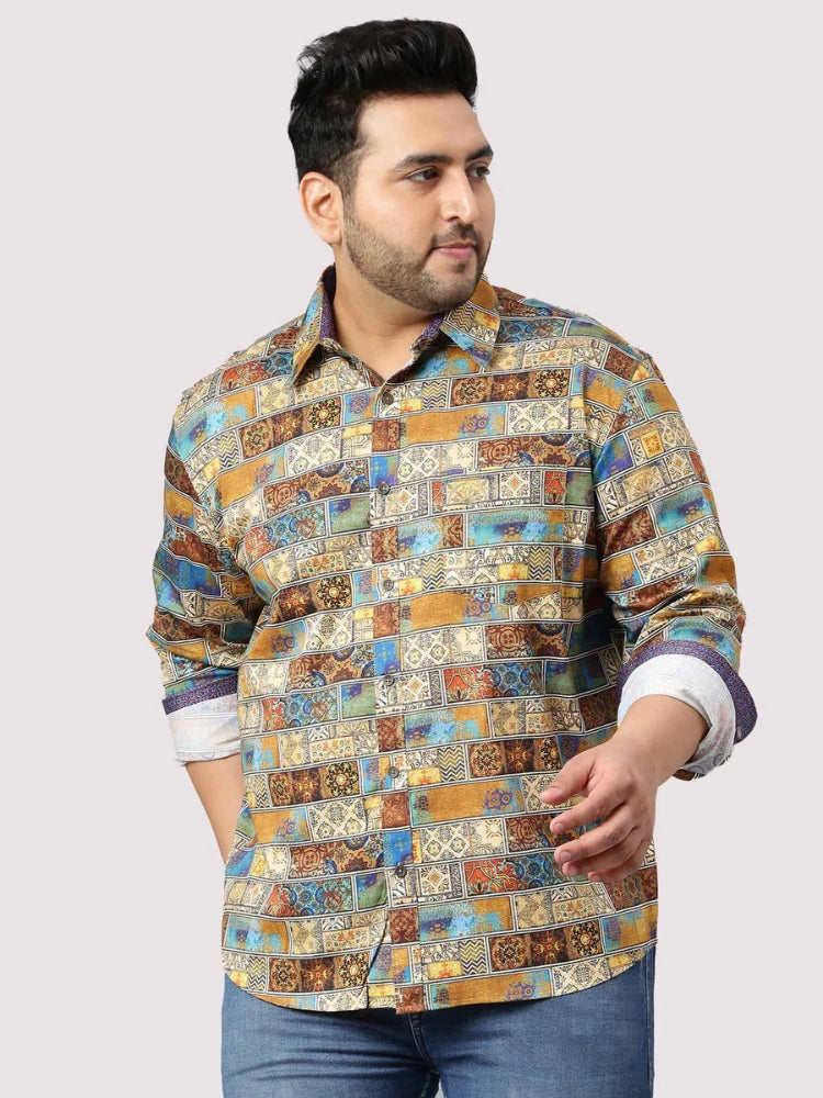 King Digital Printed Men's Plus Size Full Sleeve Shirt