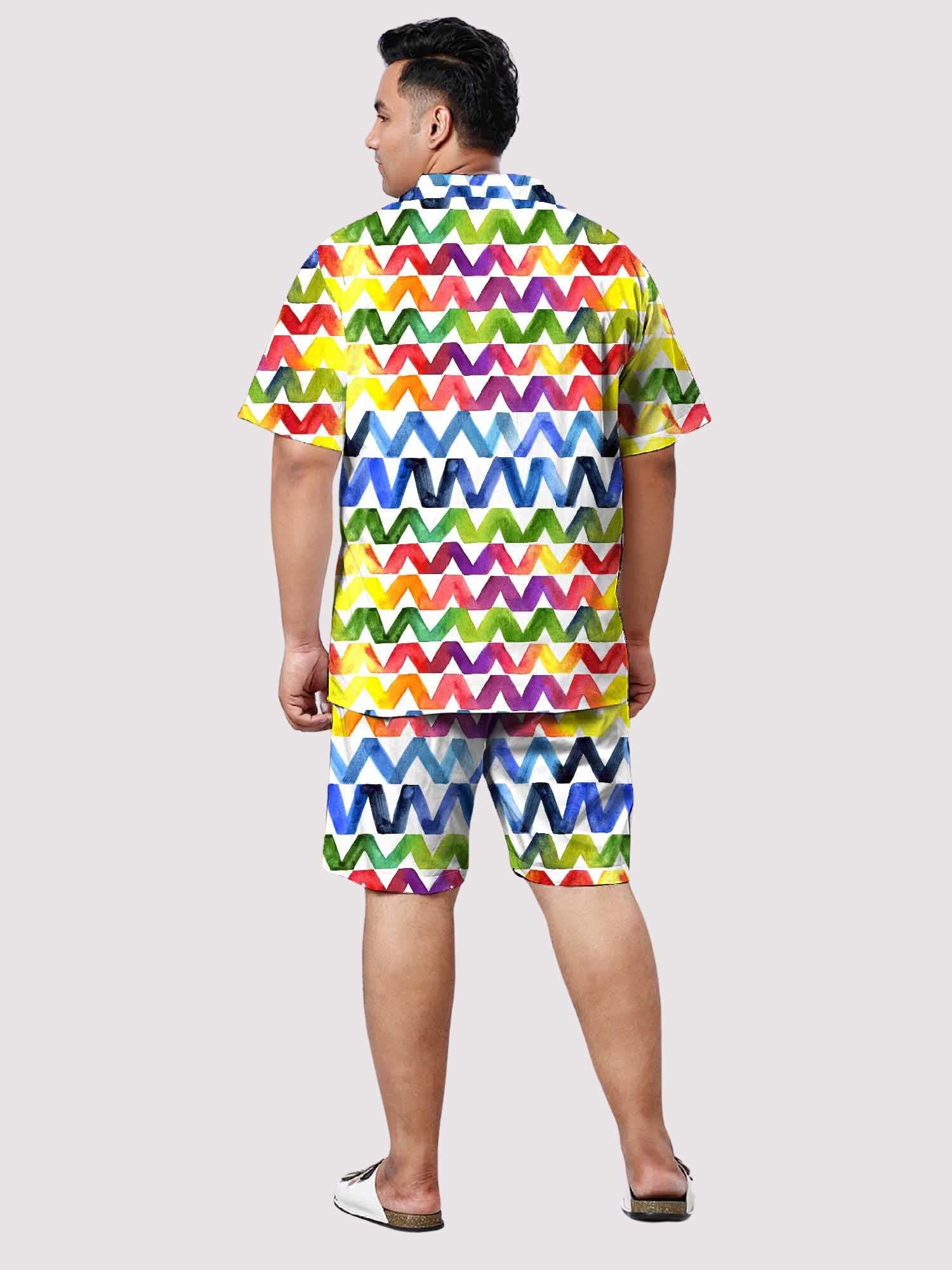 Rainbow Zig Zag Digital Printed Half Co-ords Set