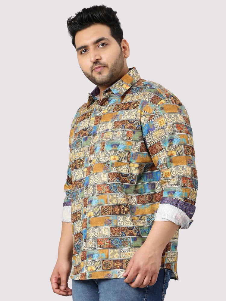 King Digital Printed Men's Plus Size Full Sleeve Shirt