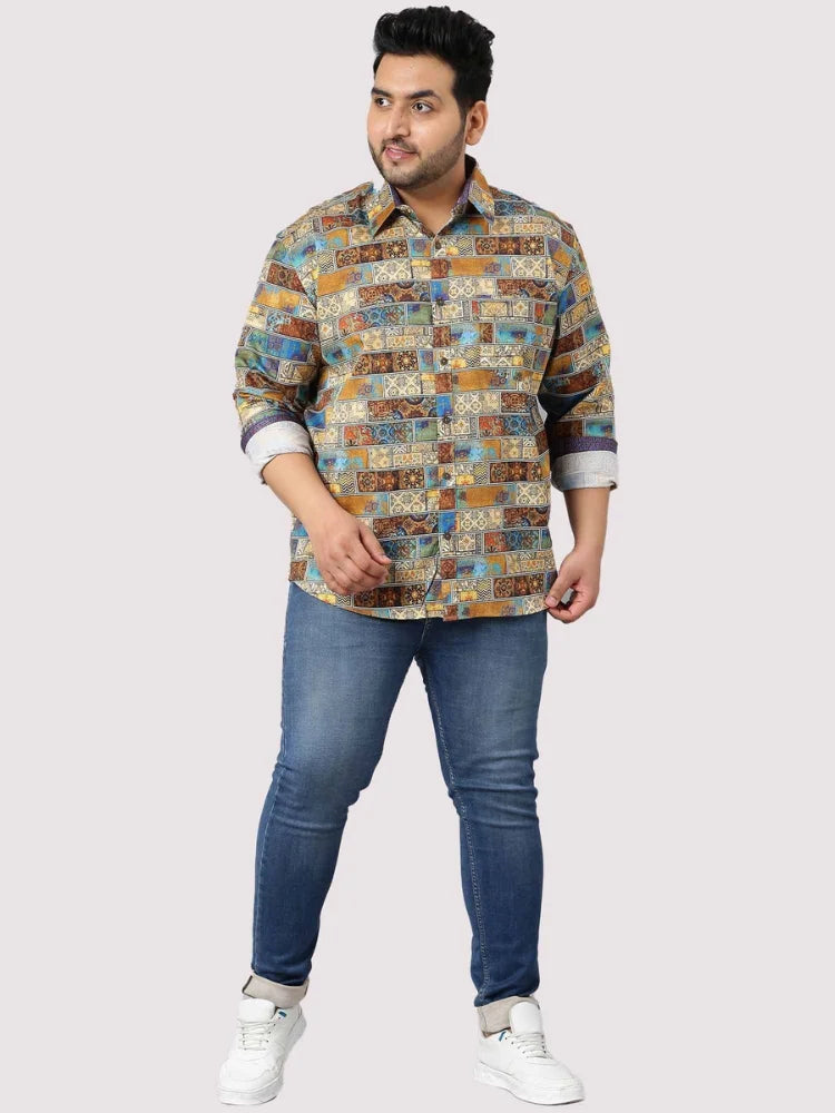 King Digital Printed Men's Plus Size Full Sleeve Shirt