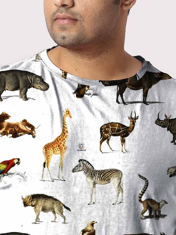 Animal Prints Digital Printed Plus Size T-shirt