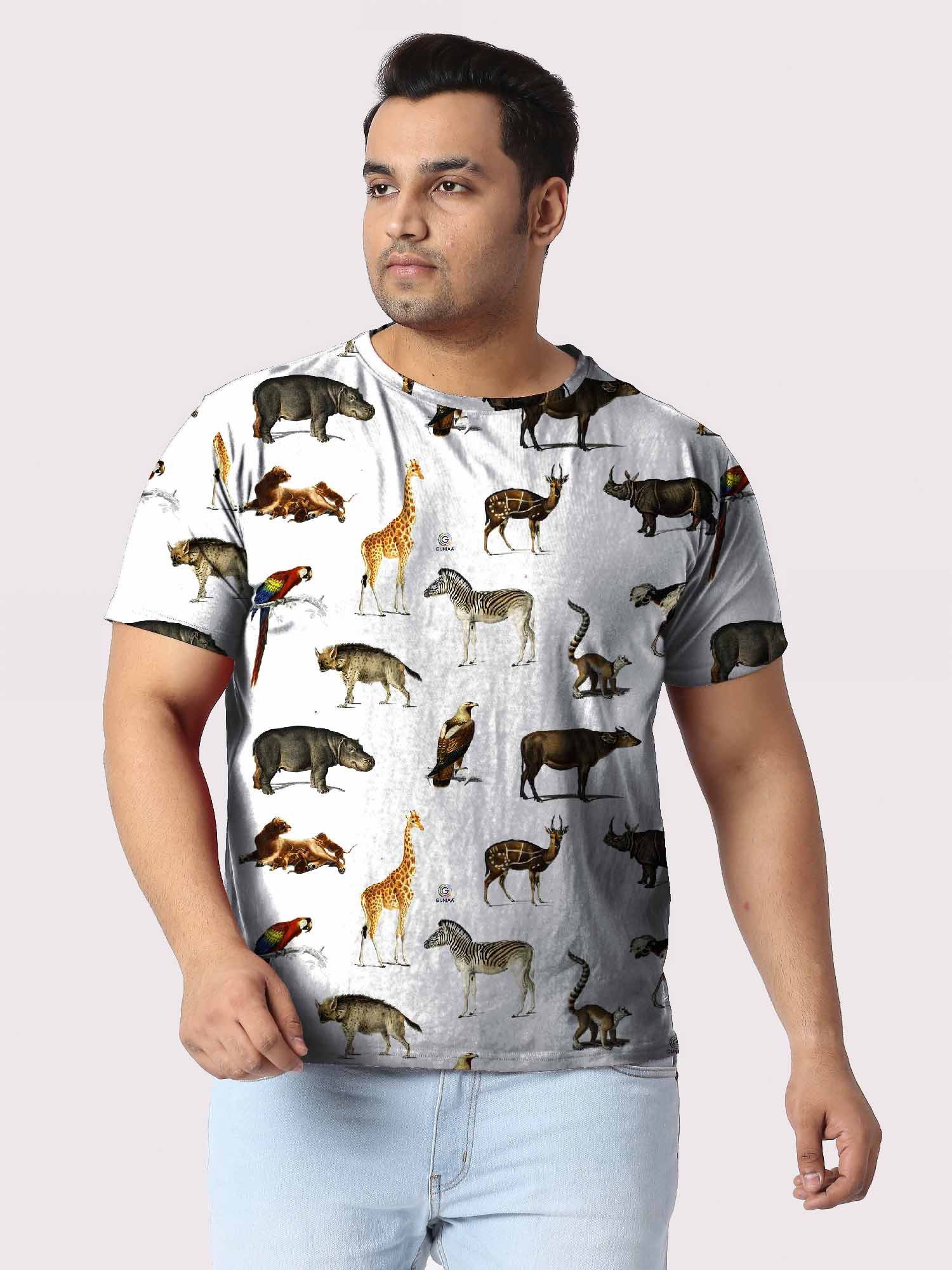 Animal Prints Digital Printed Plus Size T-shirt