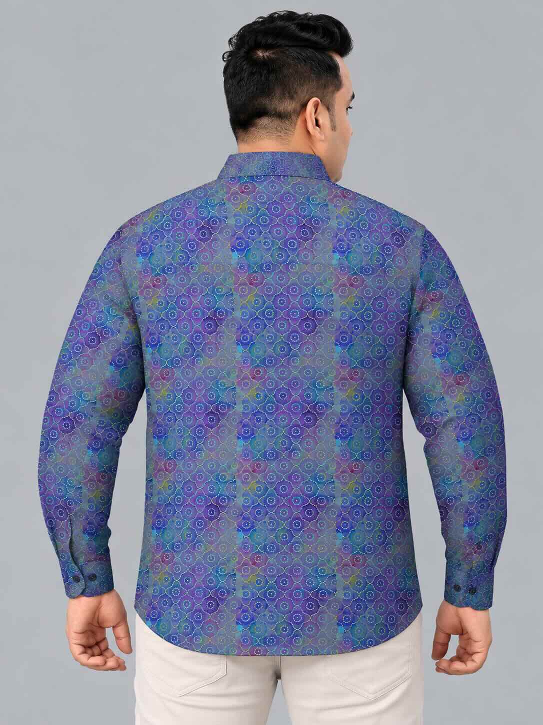 Aboriginal Artist Digital Printed Men's Plus Size Full Sleeve Shirt