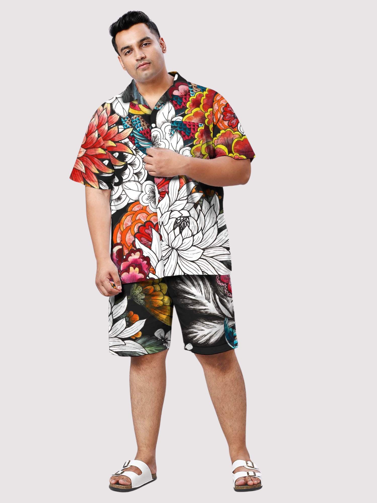 Big Floral Digital Printed Half Co-ords Set 