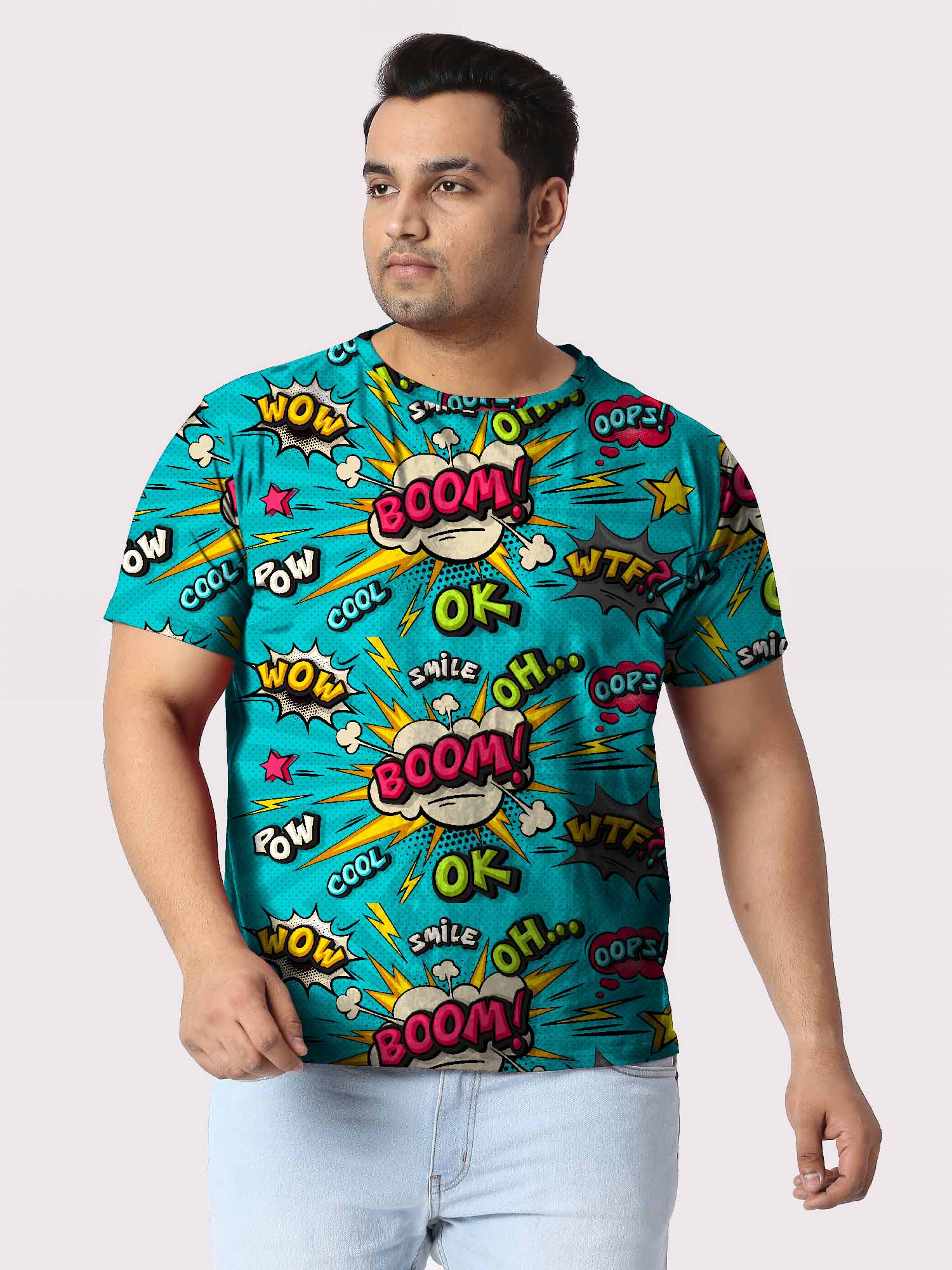 Boom Smile Digital Printed Plus Size T-shirt